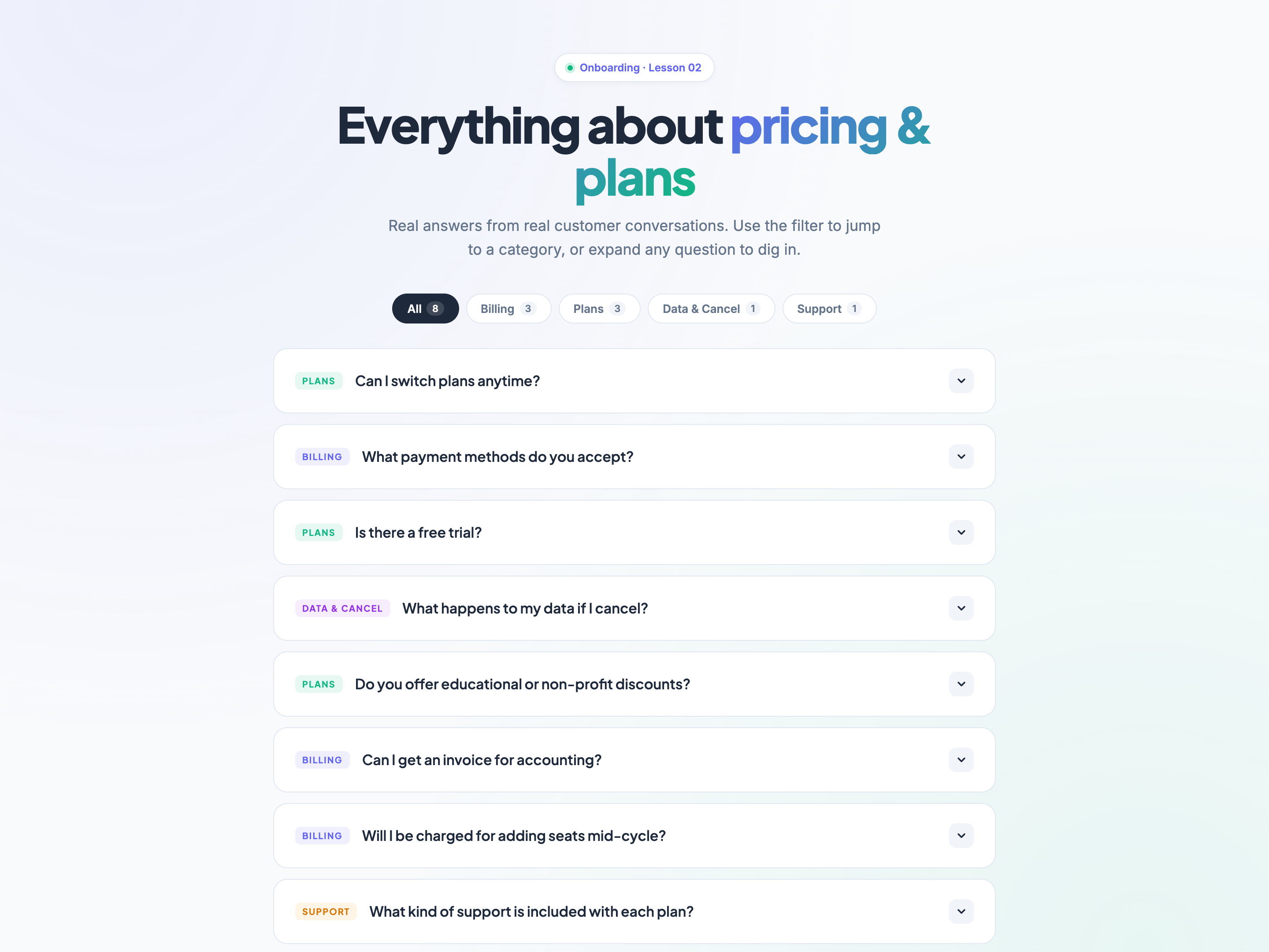 Accordion FAQ — SaaS Pricing Variant preview