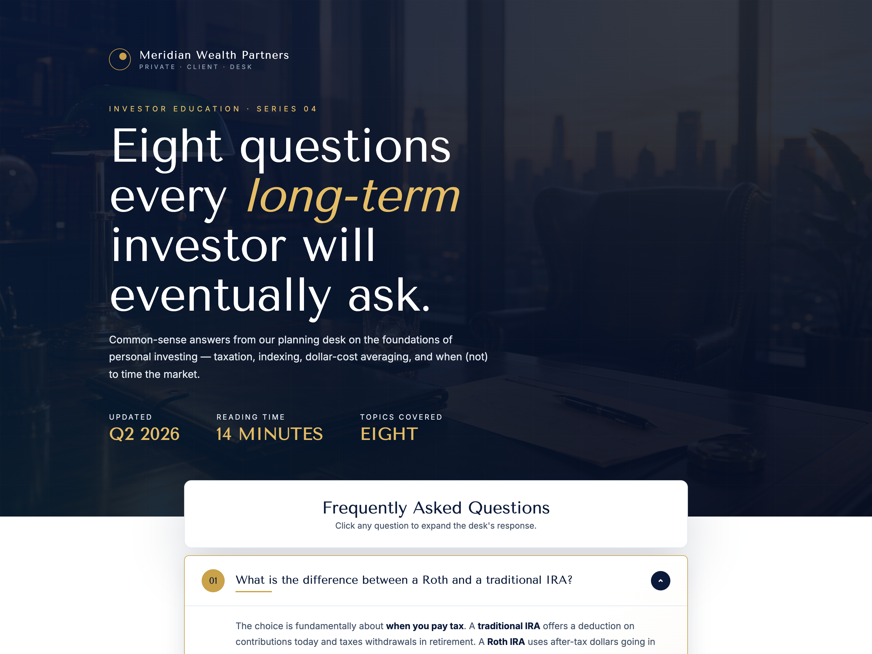 Accordion FAQ — Investment / Finance Variant preview
