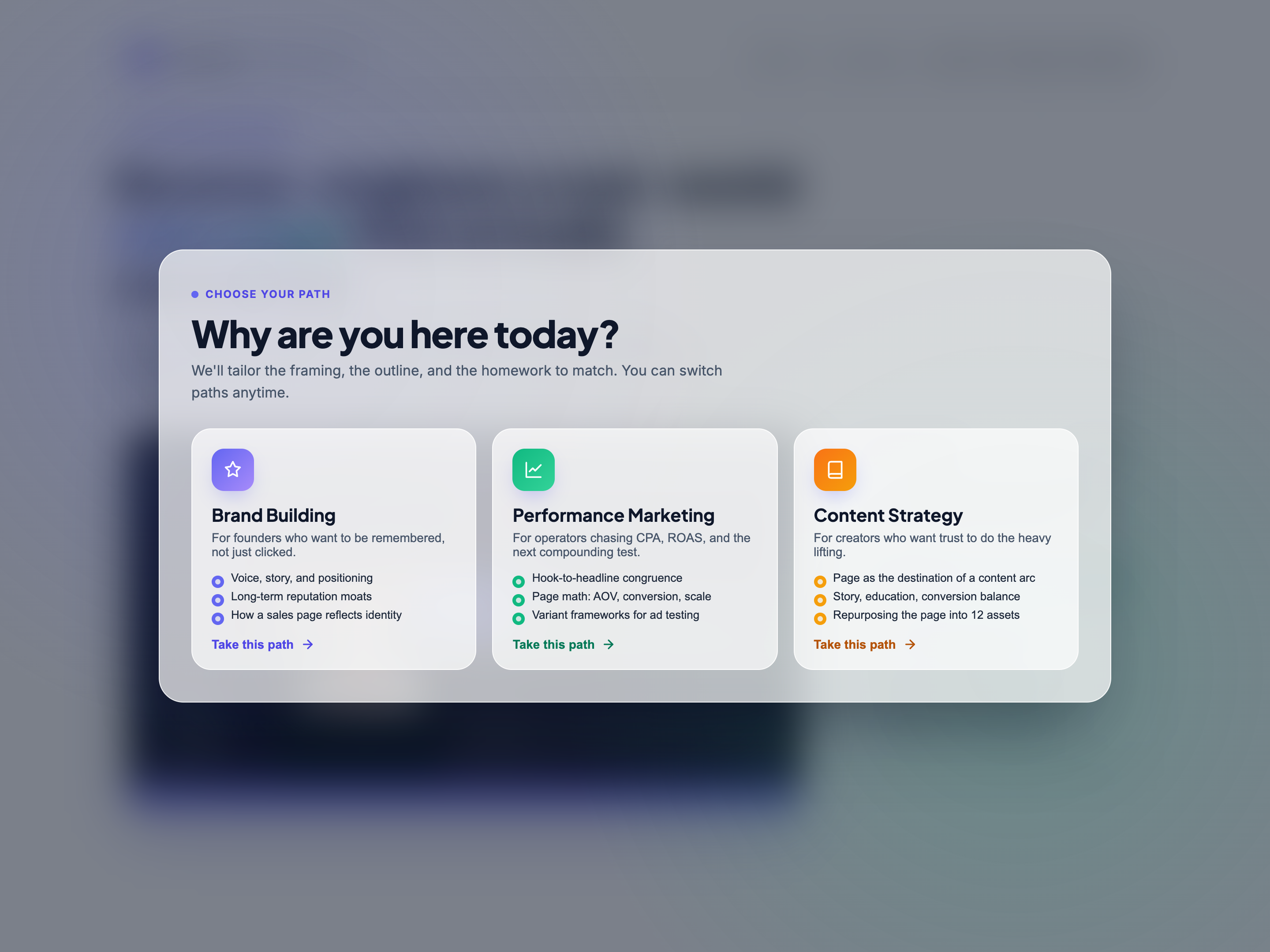 Choose-Your-Path Lesson — Branching Track Selector preview