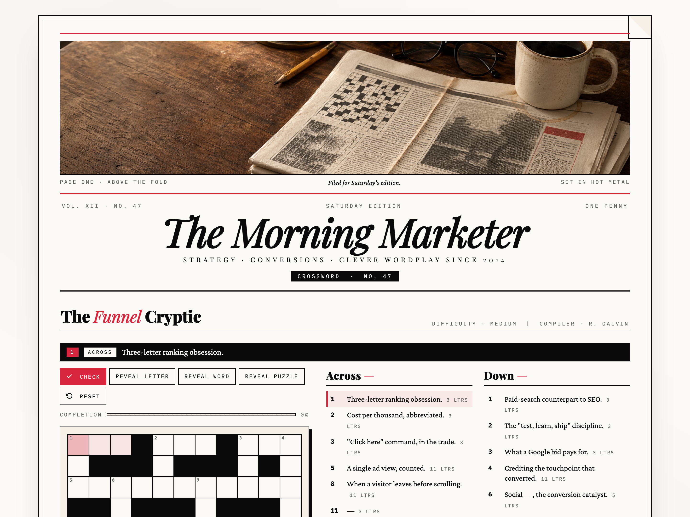 Crossword Puzzle — Newspaper / Editorial Variant preview