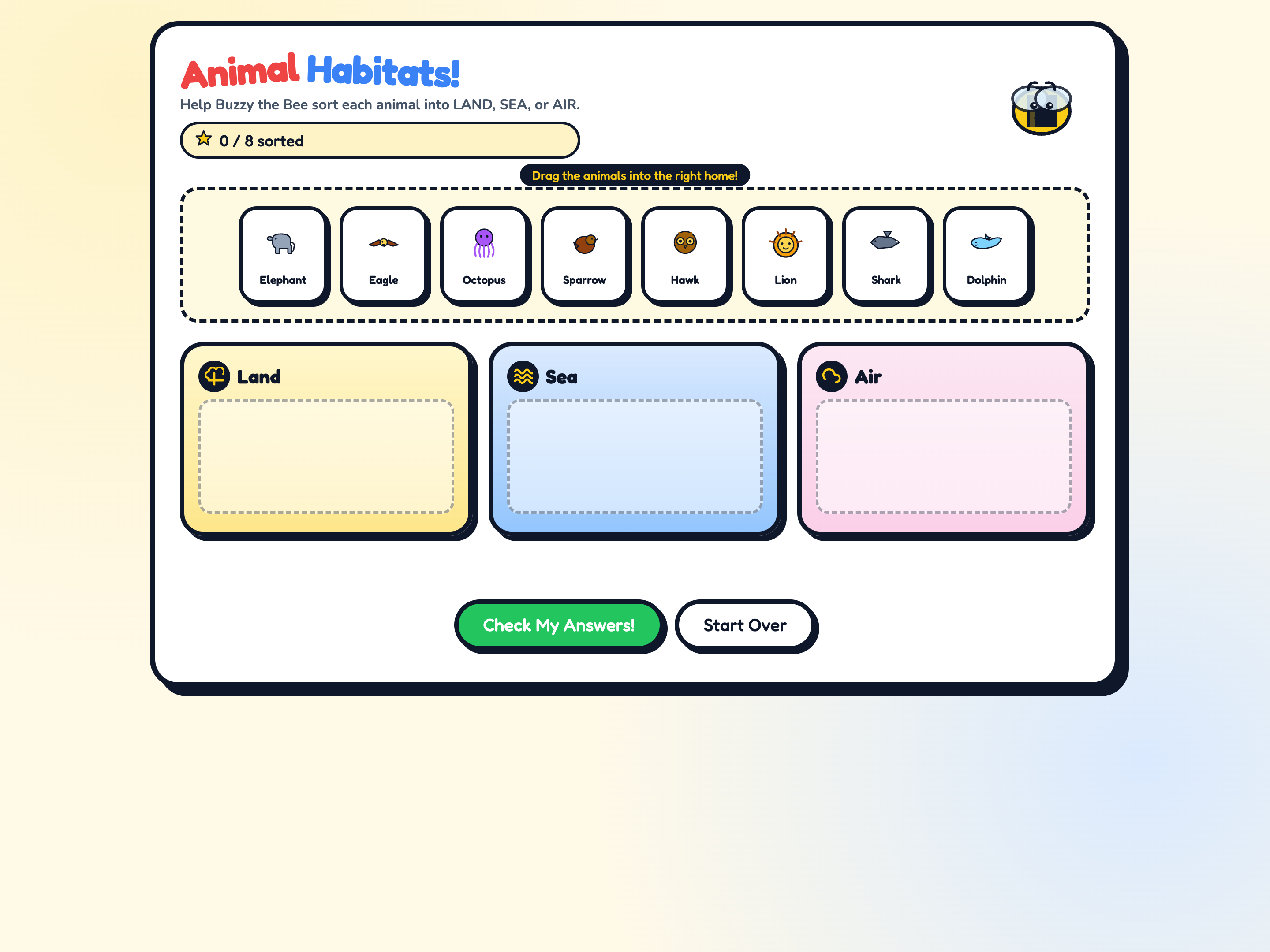 Drag-and-Drop Categorization — Foundational Variant preview