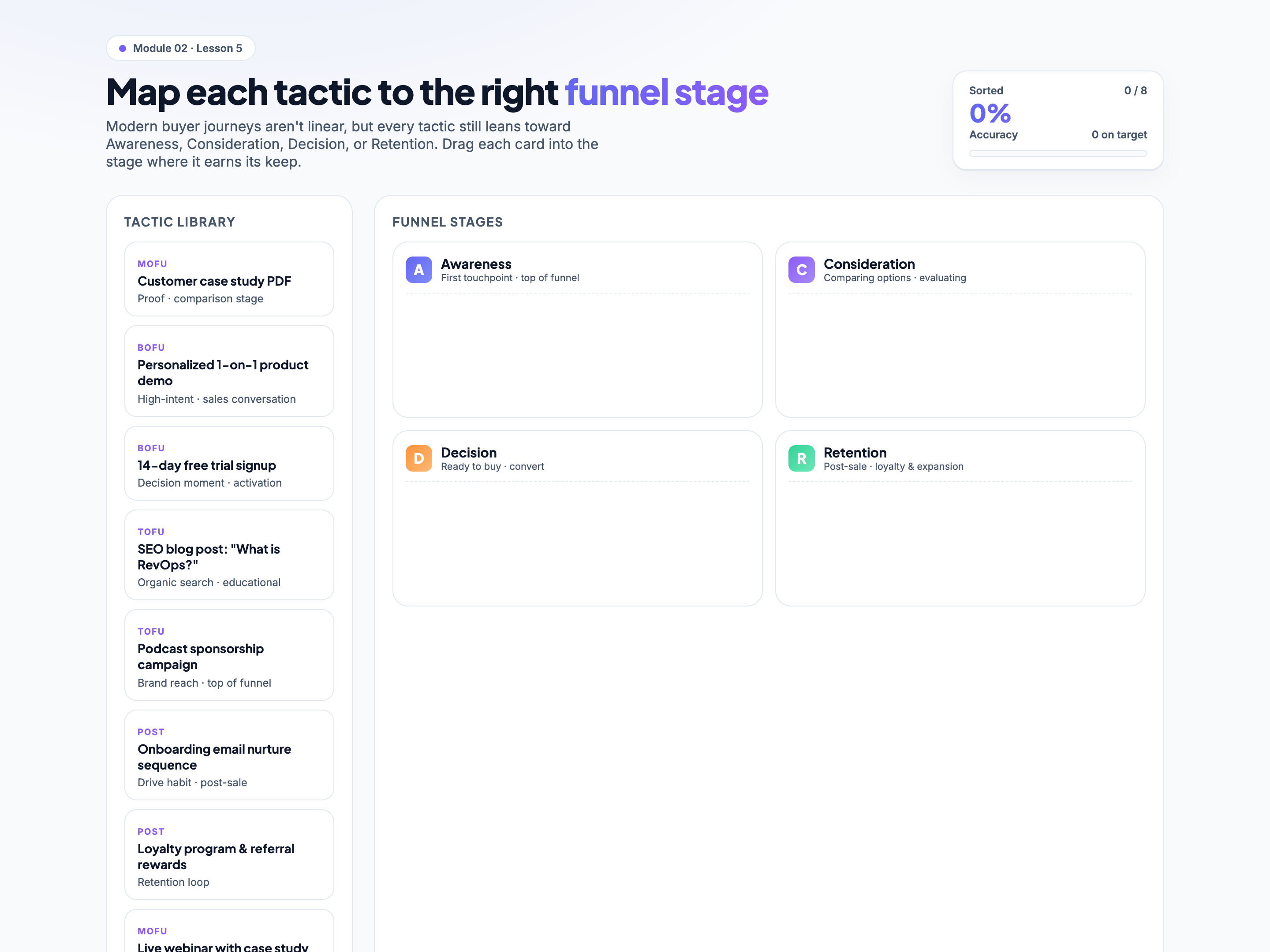 Drag-and-Drop Categorization — Marketing Lab Variant preview