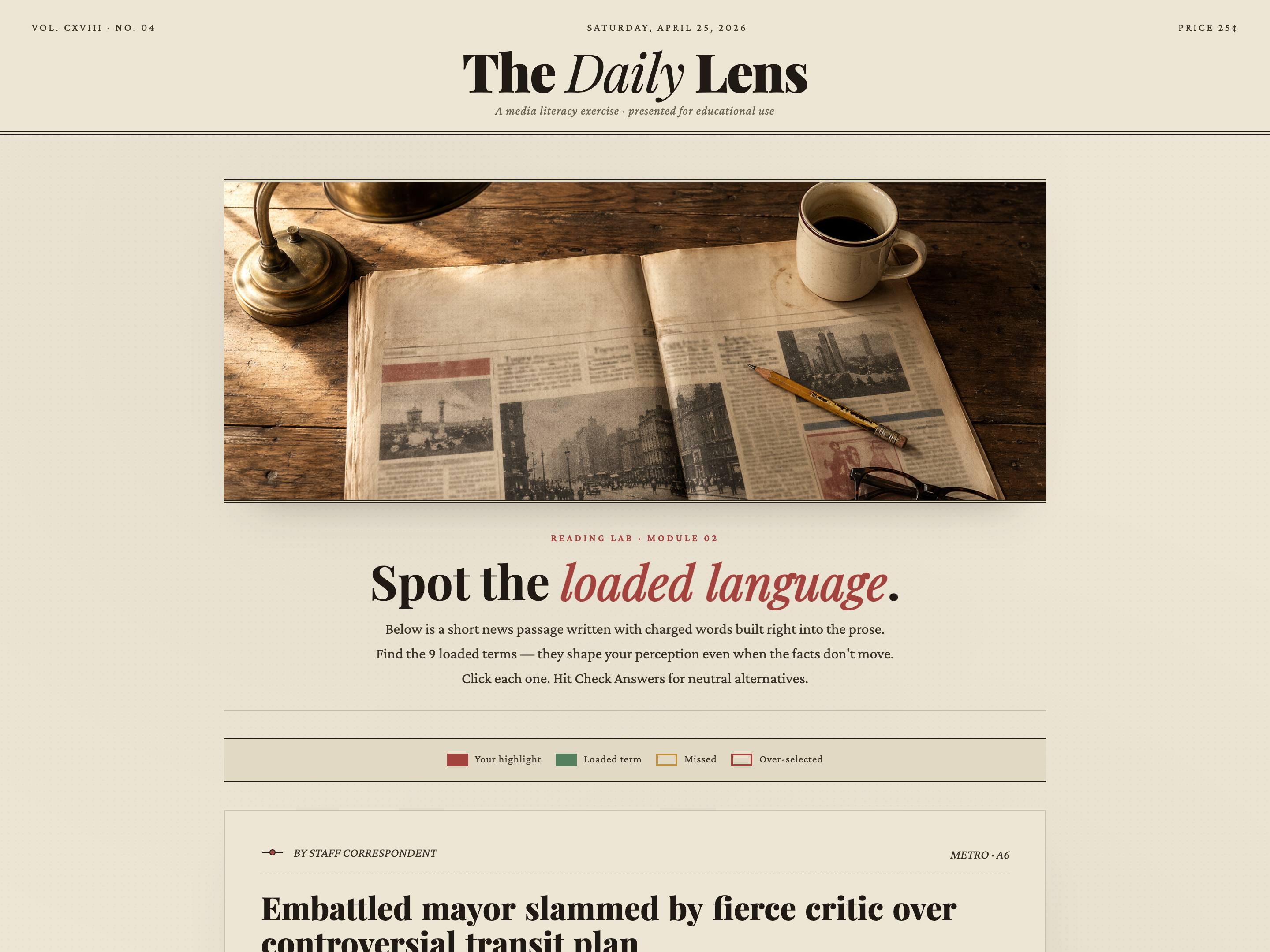 Highlight & Annotate — Editorial Bias Variant preview