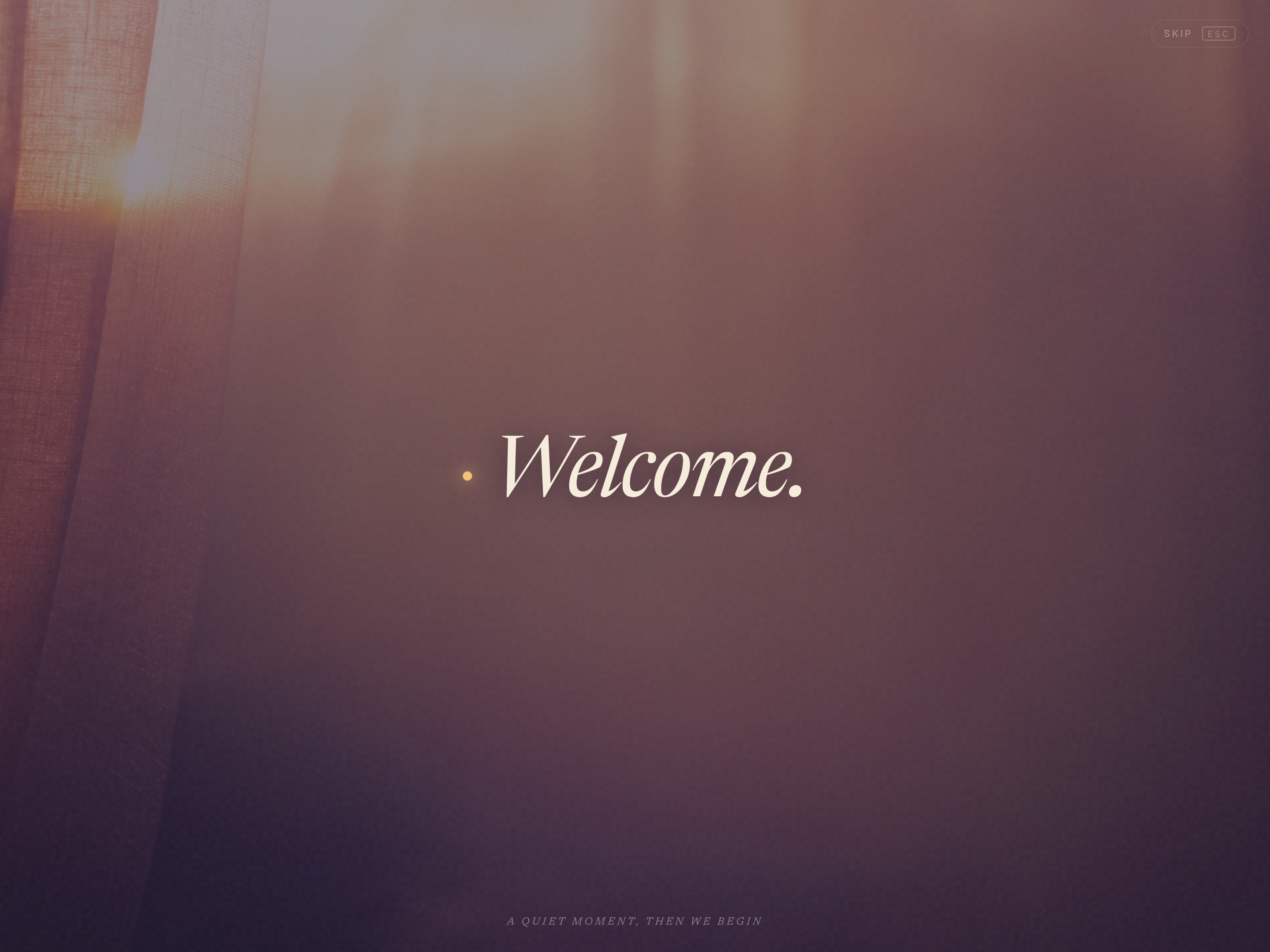 Welcoming Words Loader — Ambient Lesson Entry preview
