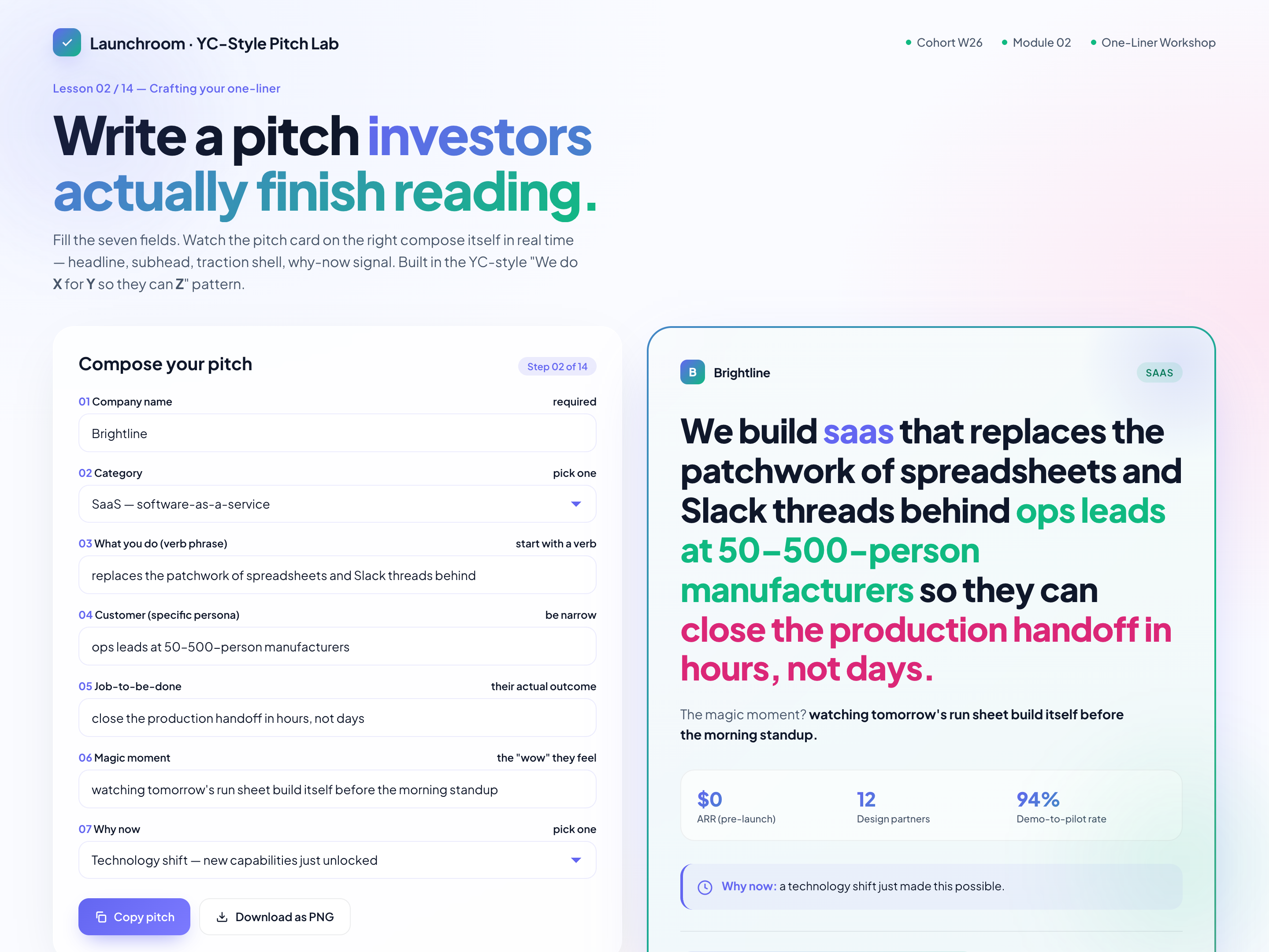 Madlib Template — Pitch & One-Liner Variant preview