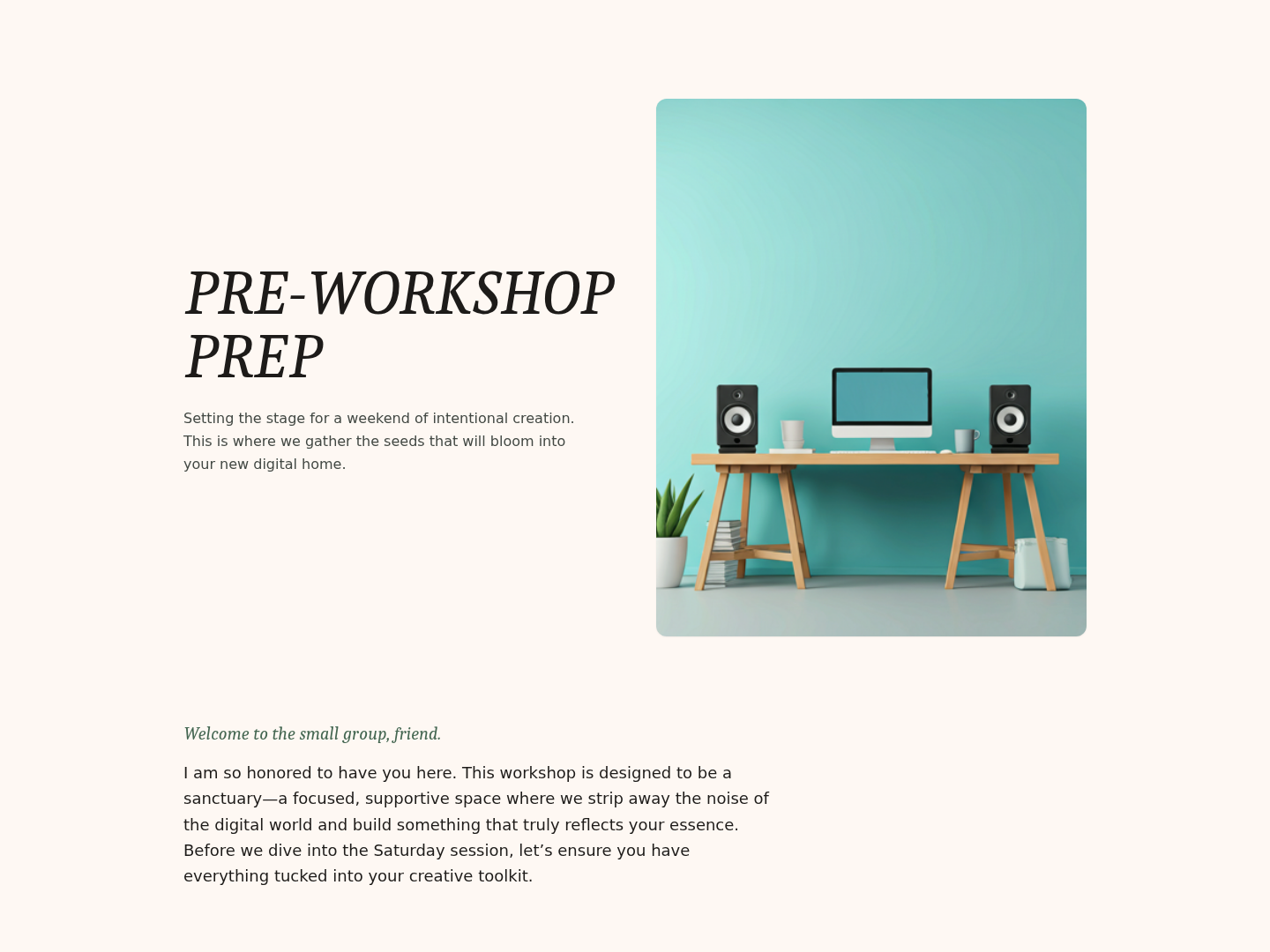 Pre-Workshop Prep Lesson — Setup & Expectations preview