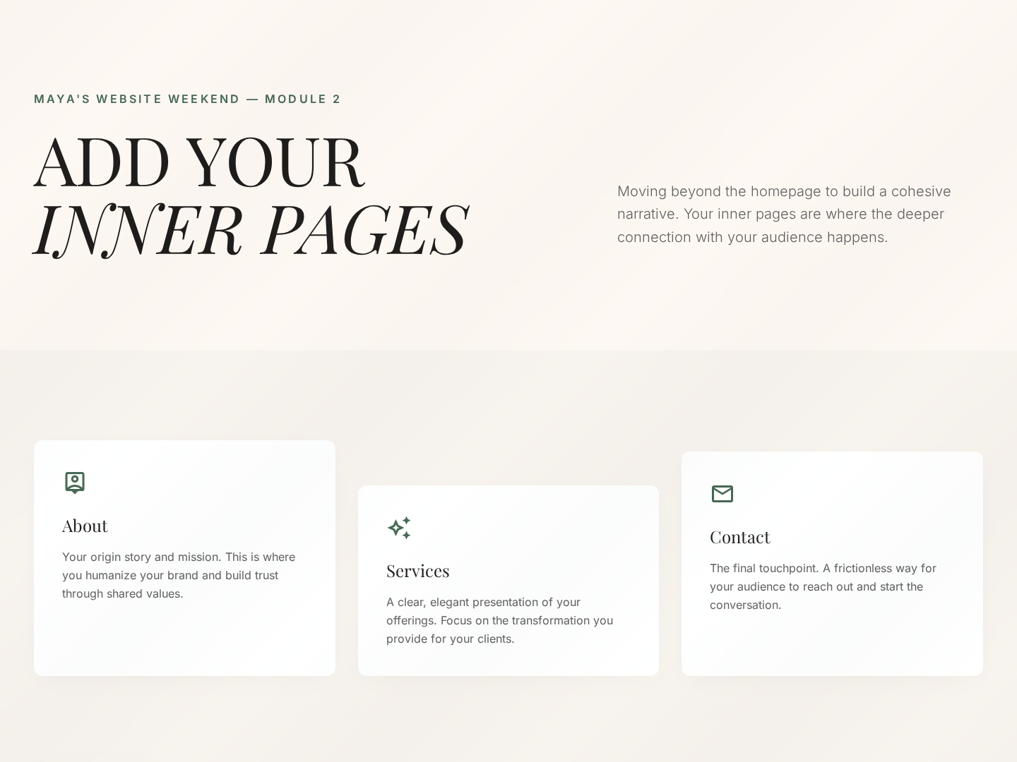 Templated Inner Pages Lesson — Guided Build with Patterns preview