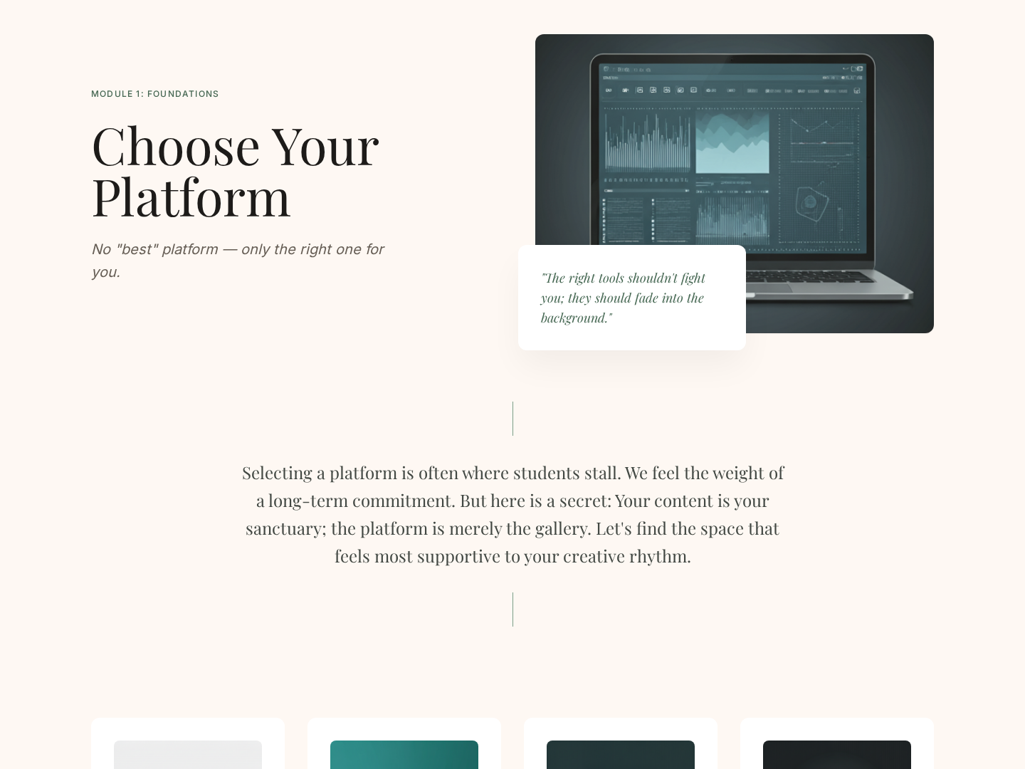 Platform Picker Lesson — Comparison & Decision Quiz preview