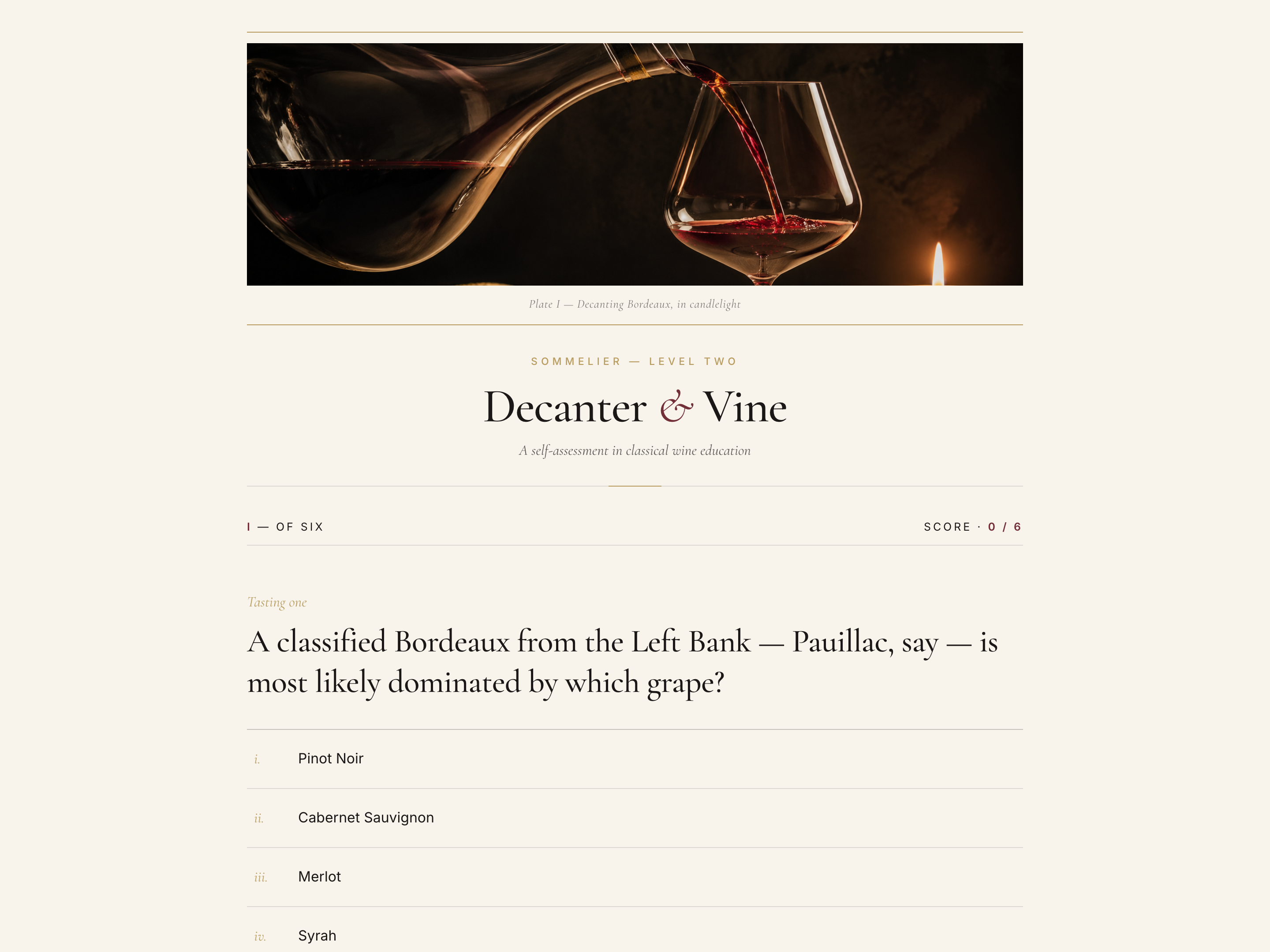 Multiple Choice Quiz — Sommelier/Refined Variant preview