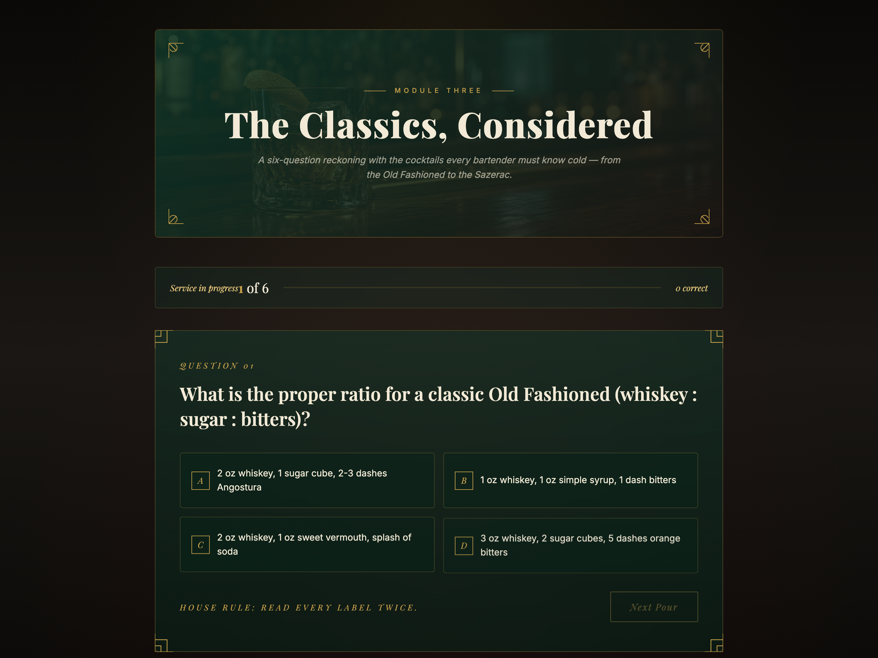 Multiple Choice Quiz — Cocktail/Vibrant Variant preview