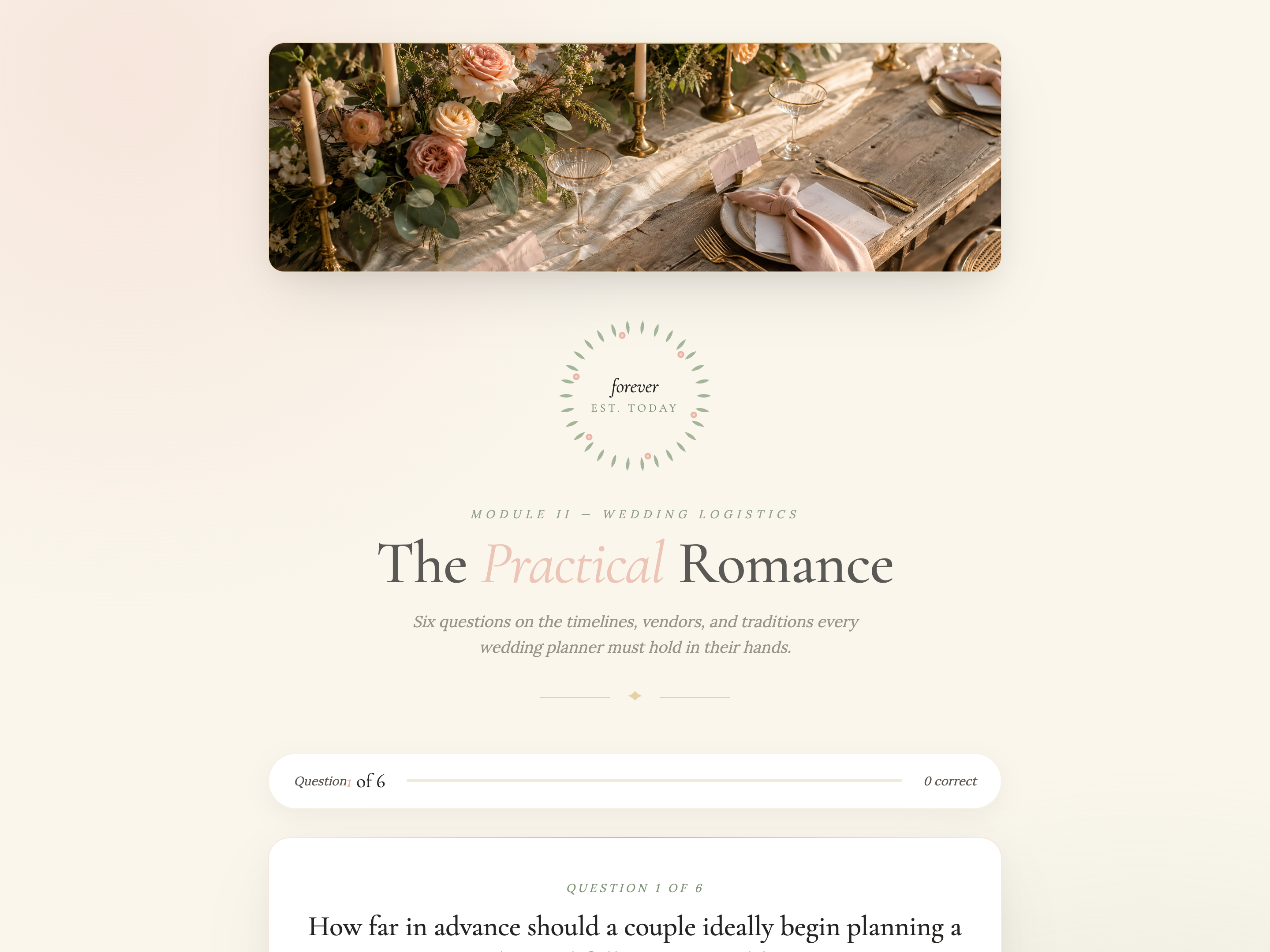 Multiple Choice Quiz — Wedding/Romantic Variant preview