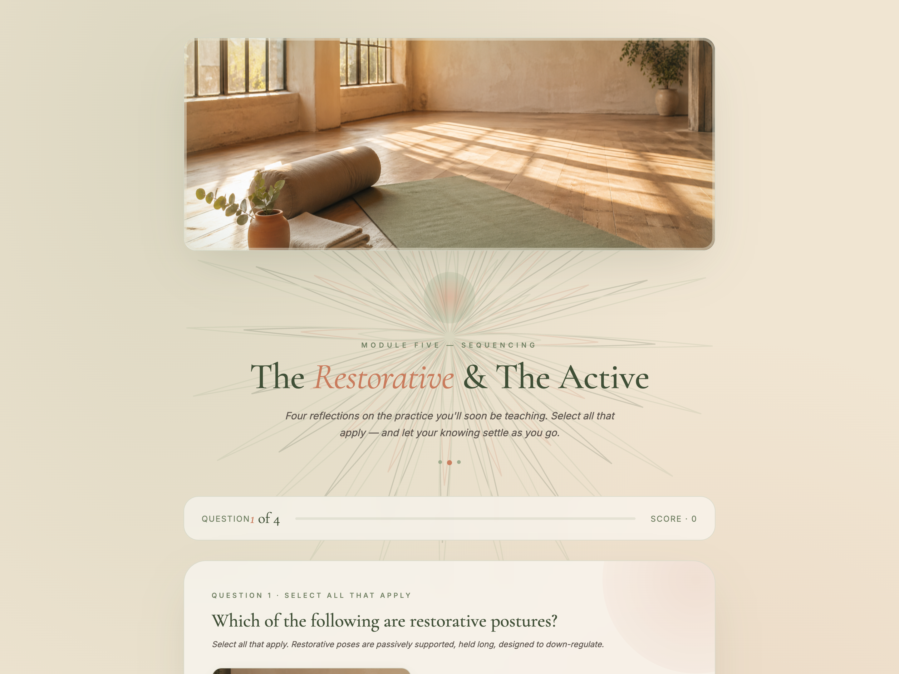 Multiple Select Quiz — Wellness/Yoga Variant preview