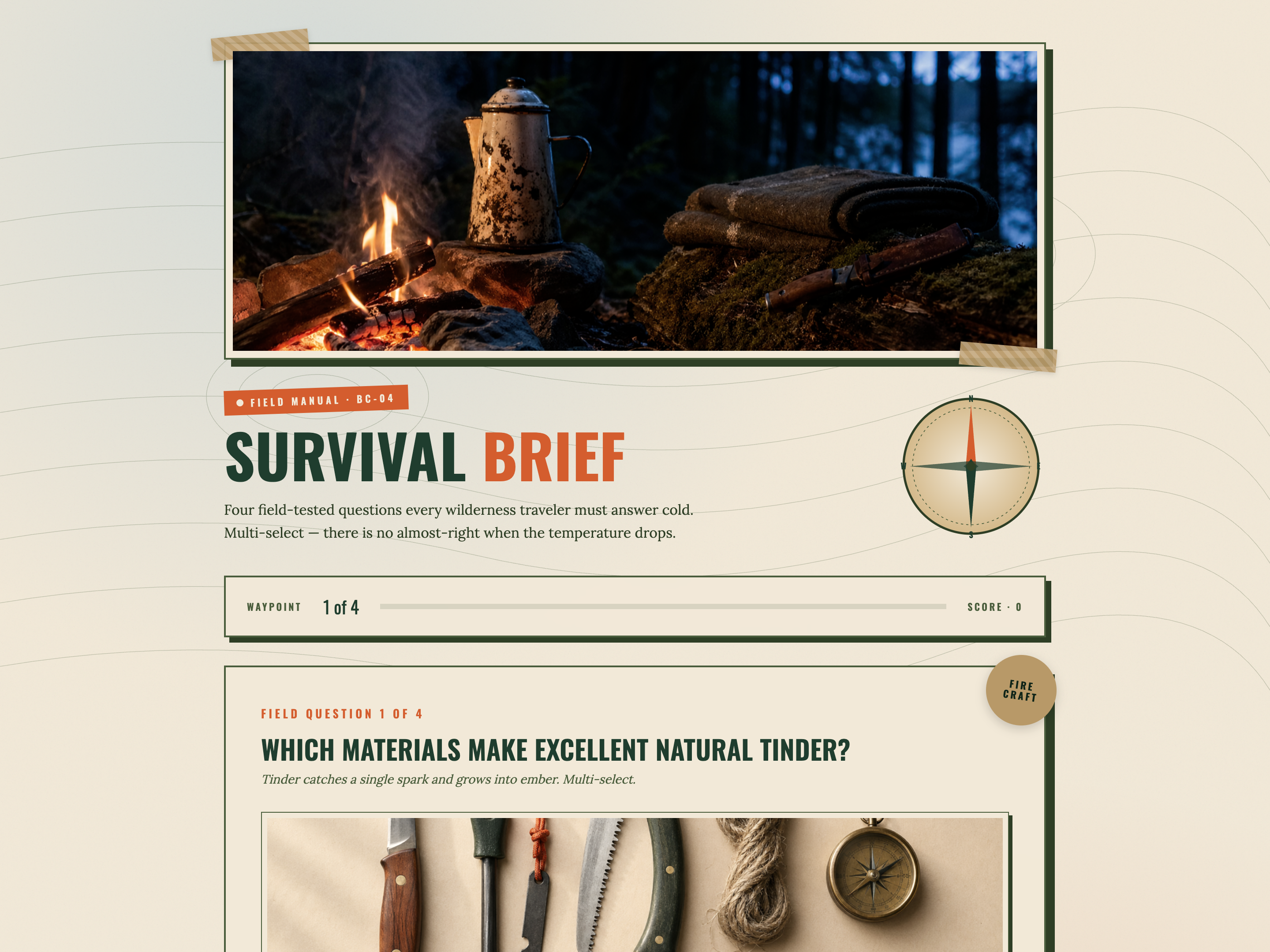 Multiple Select Quiz — Outdoor/Field Variant preview