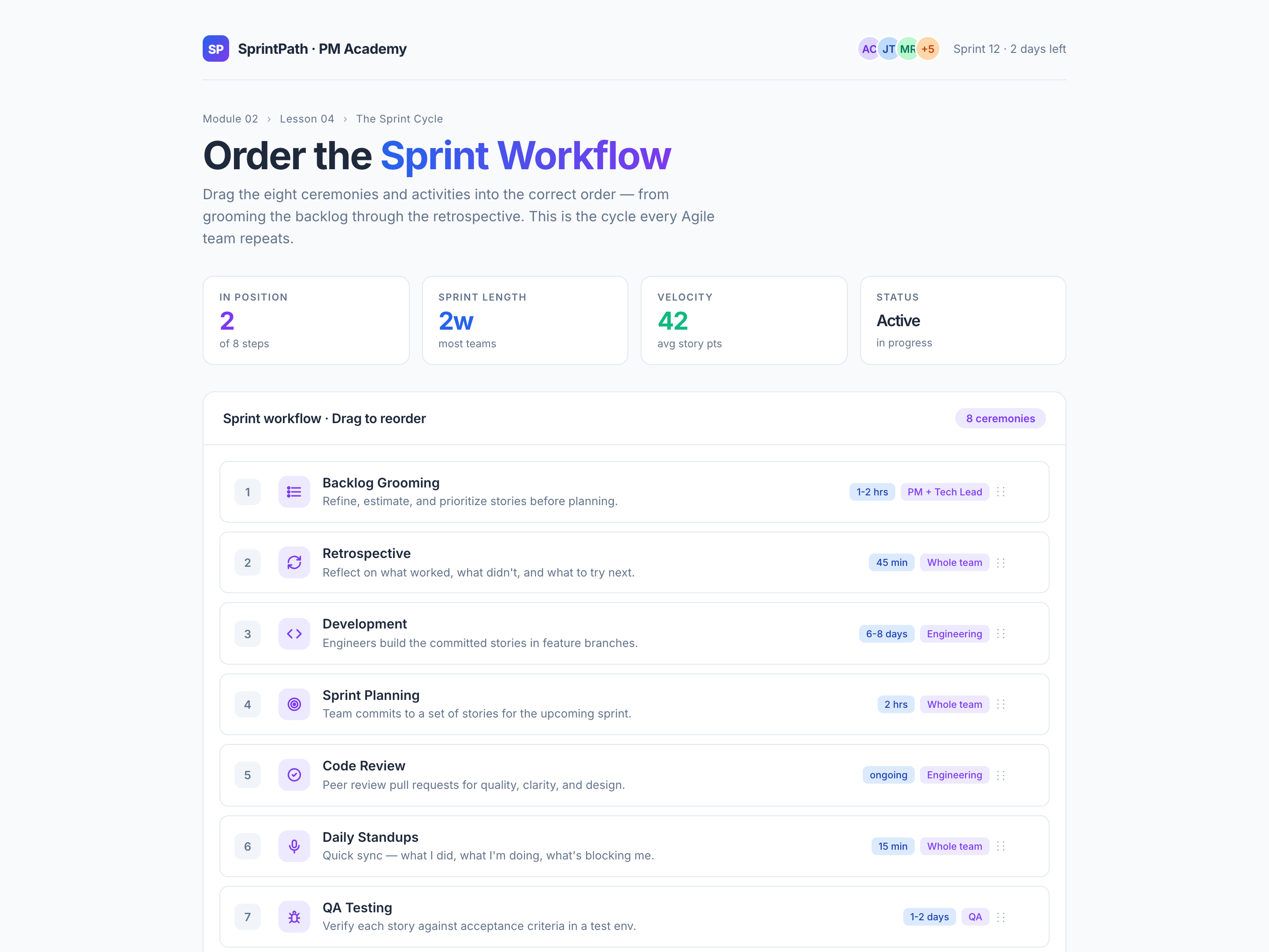 Sequence & Ordering Drag Activity — Sprint / Athletic Variant preview