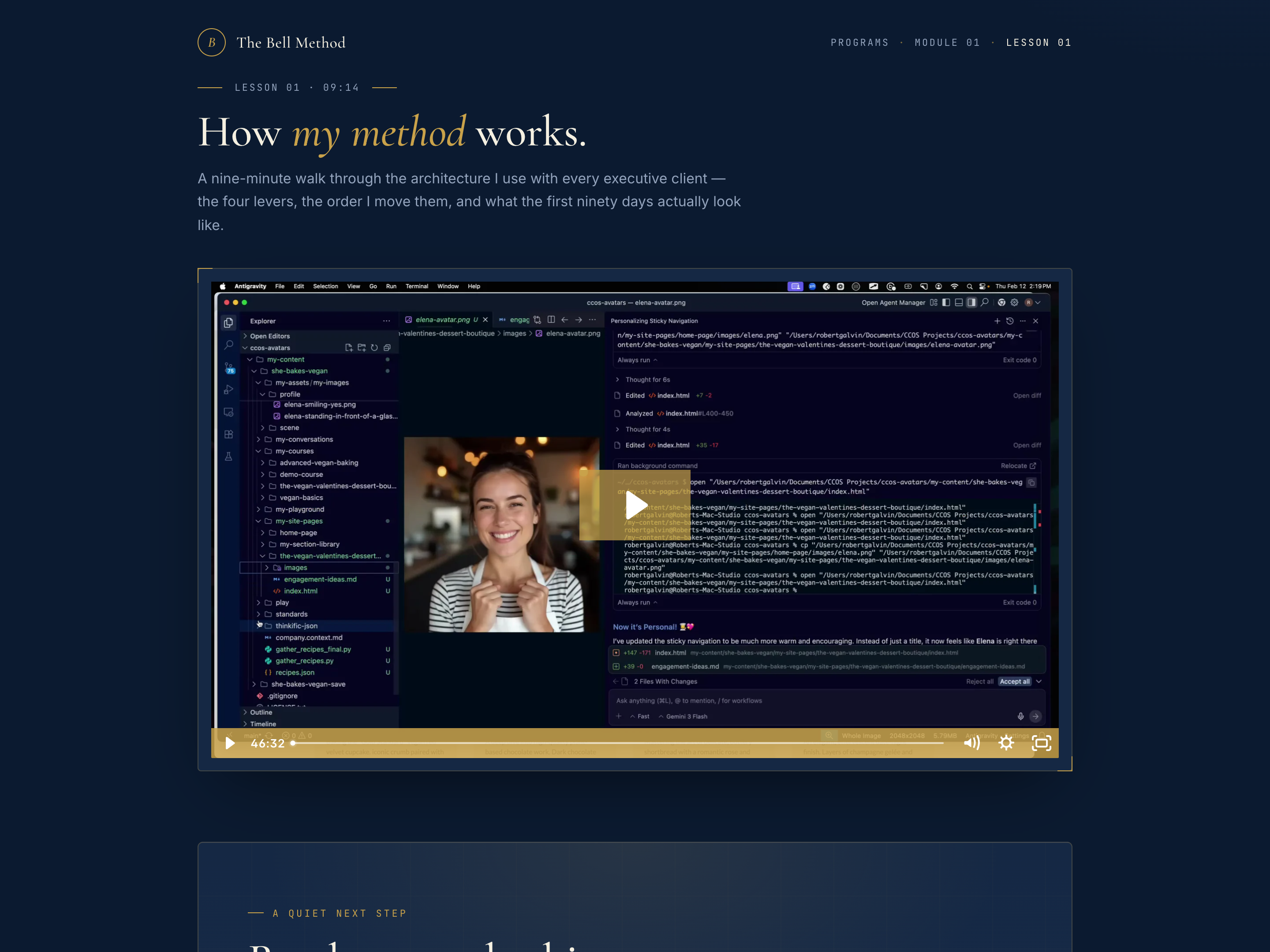 Single-CTA Lesson — Conversion-Focused Video Page preview