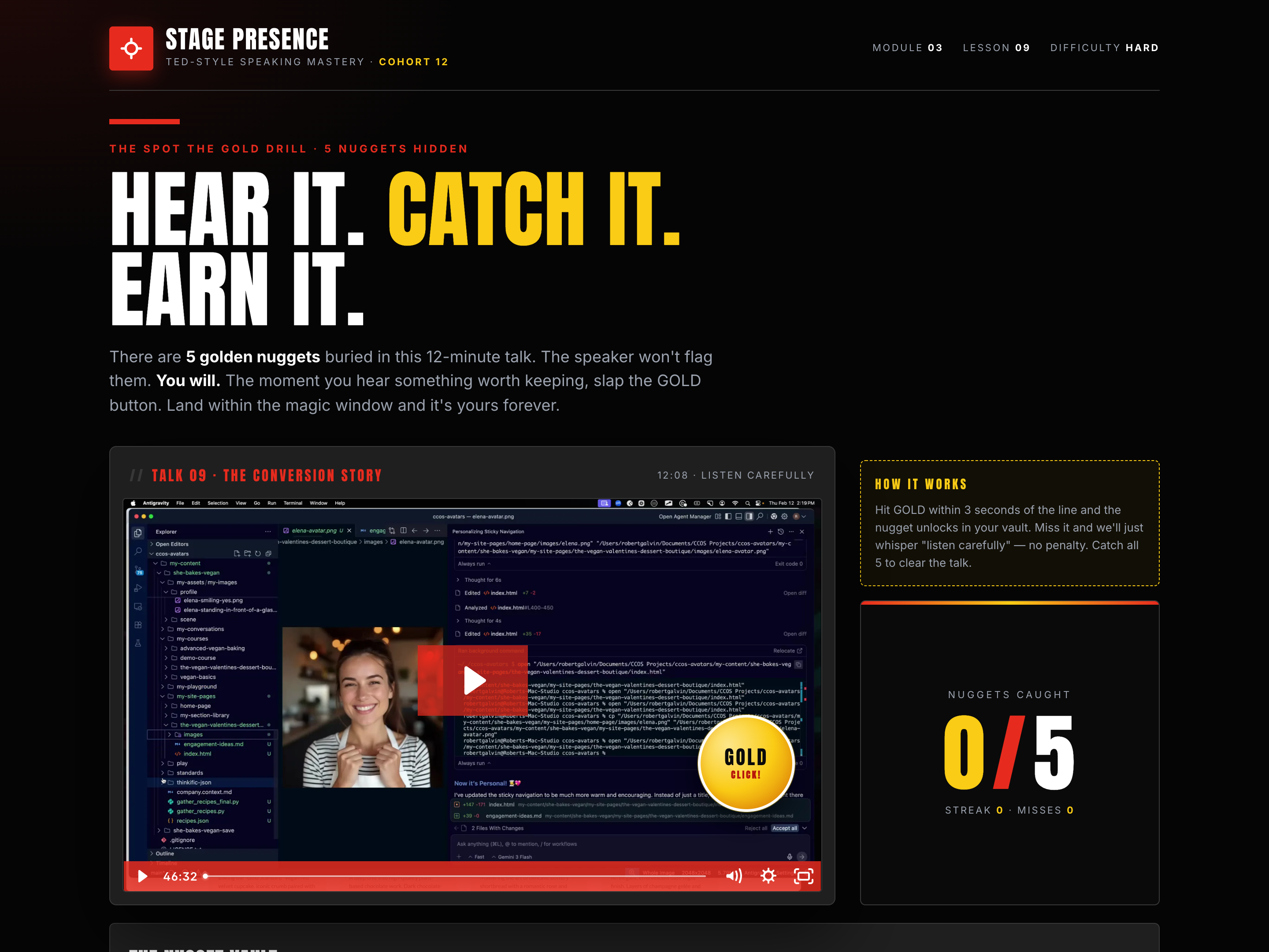 Spot-the-Gold Lesson — Learner-Curated Highlight Reel preview