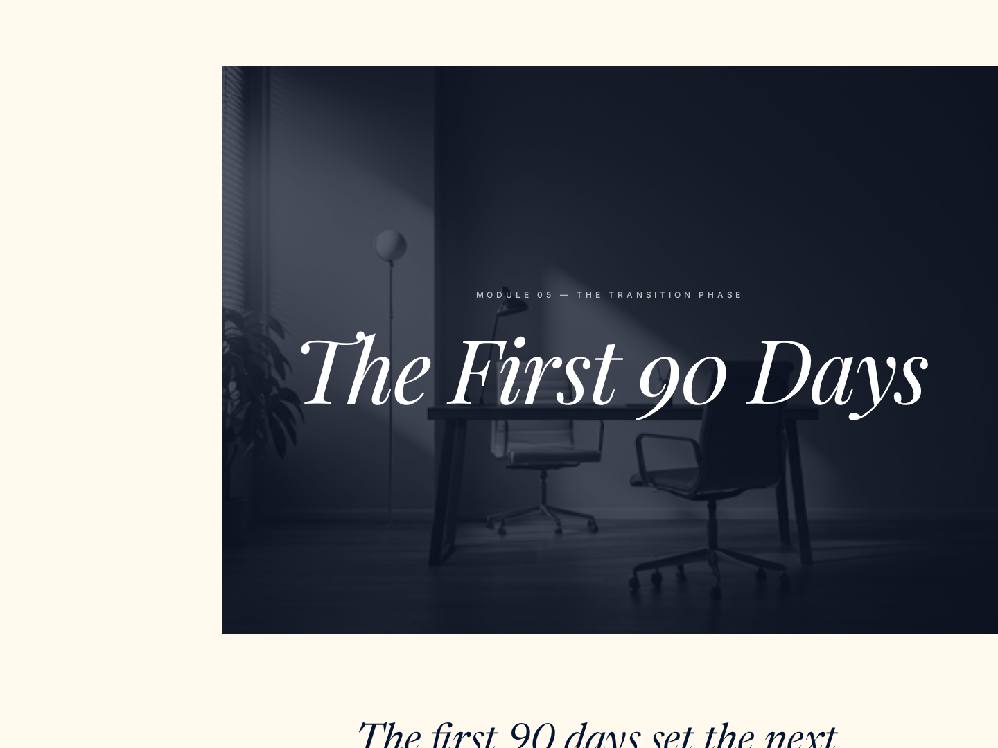 First 90 Days Lesson — Onboarding Plan for a New Chapter preview