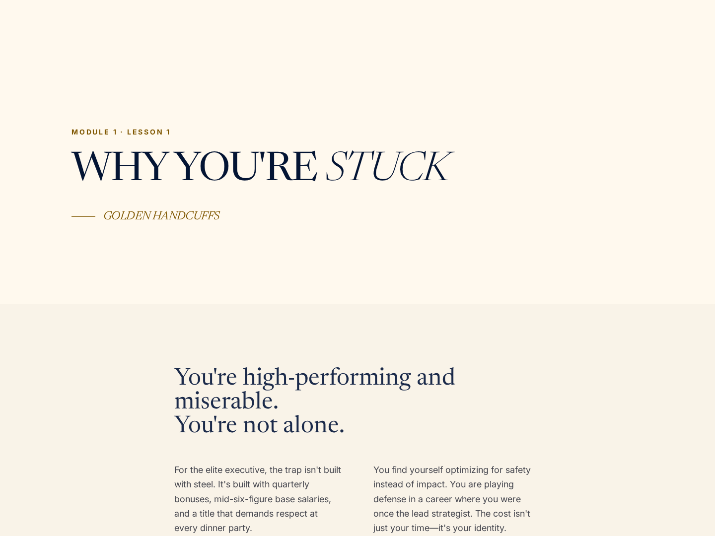 Stuck-Pattern Diagnostic Lesson — Why You're Not Moving preview