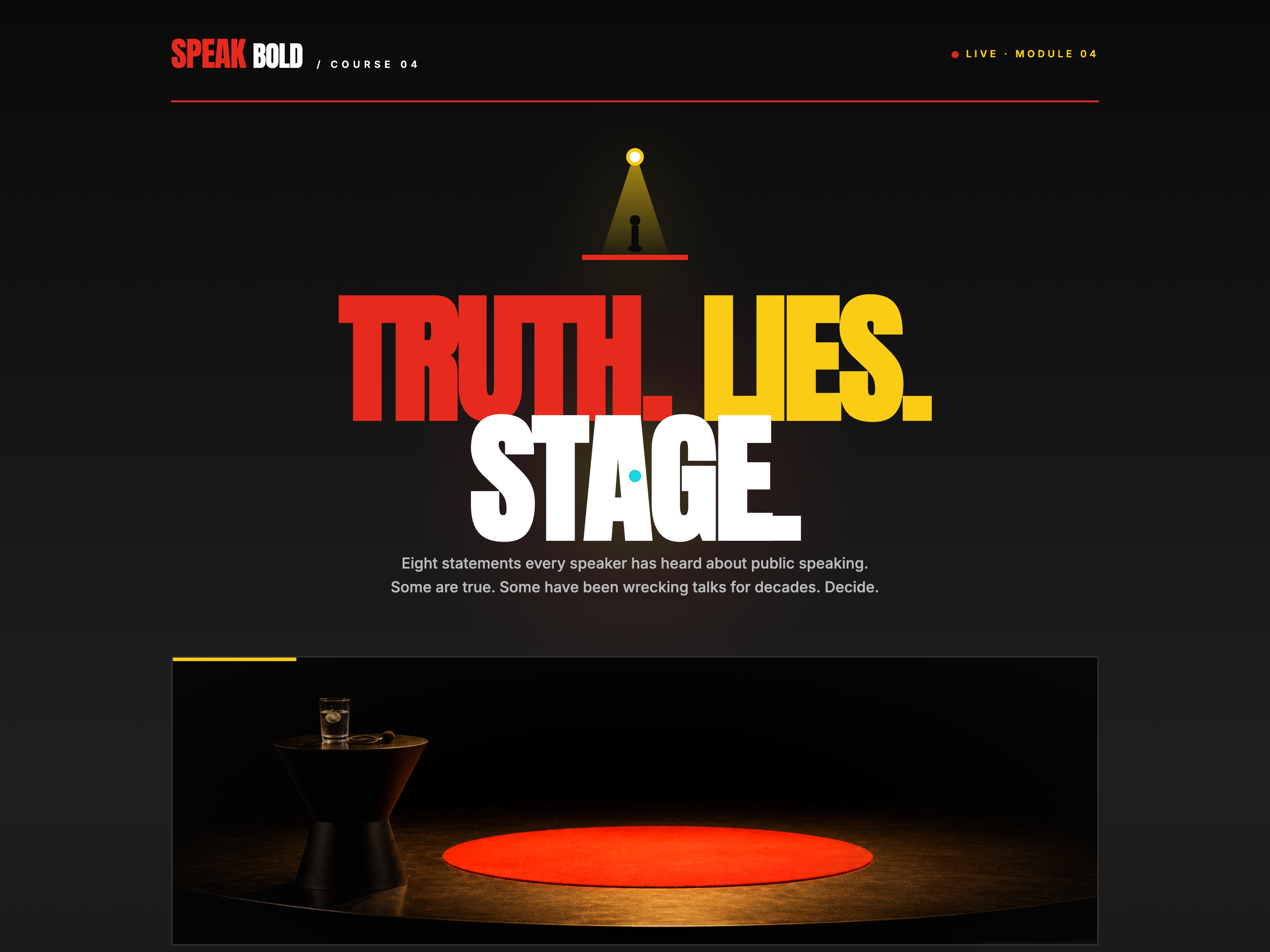 True / False Knowledge Check — Performance / Stage Variant preview