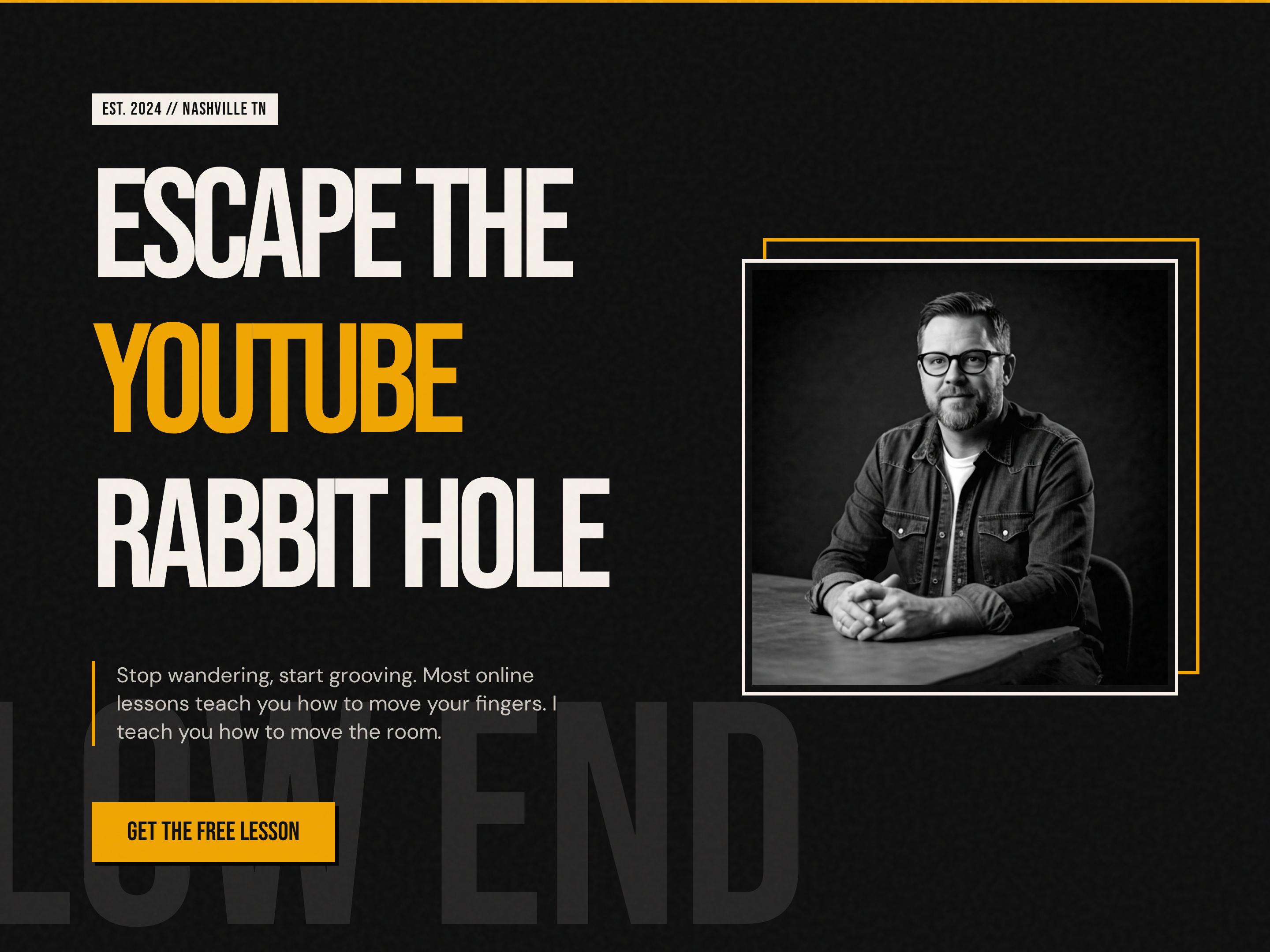 Bold Creator Homepage — Dark-Mode Split Hero with Single CTA preview
