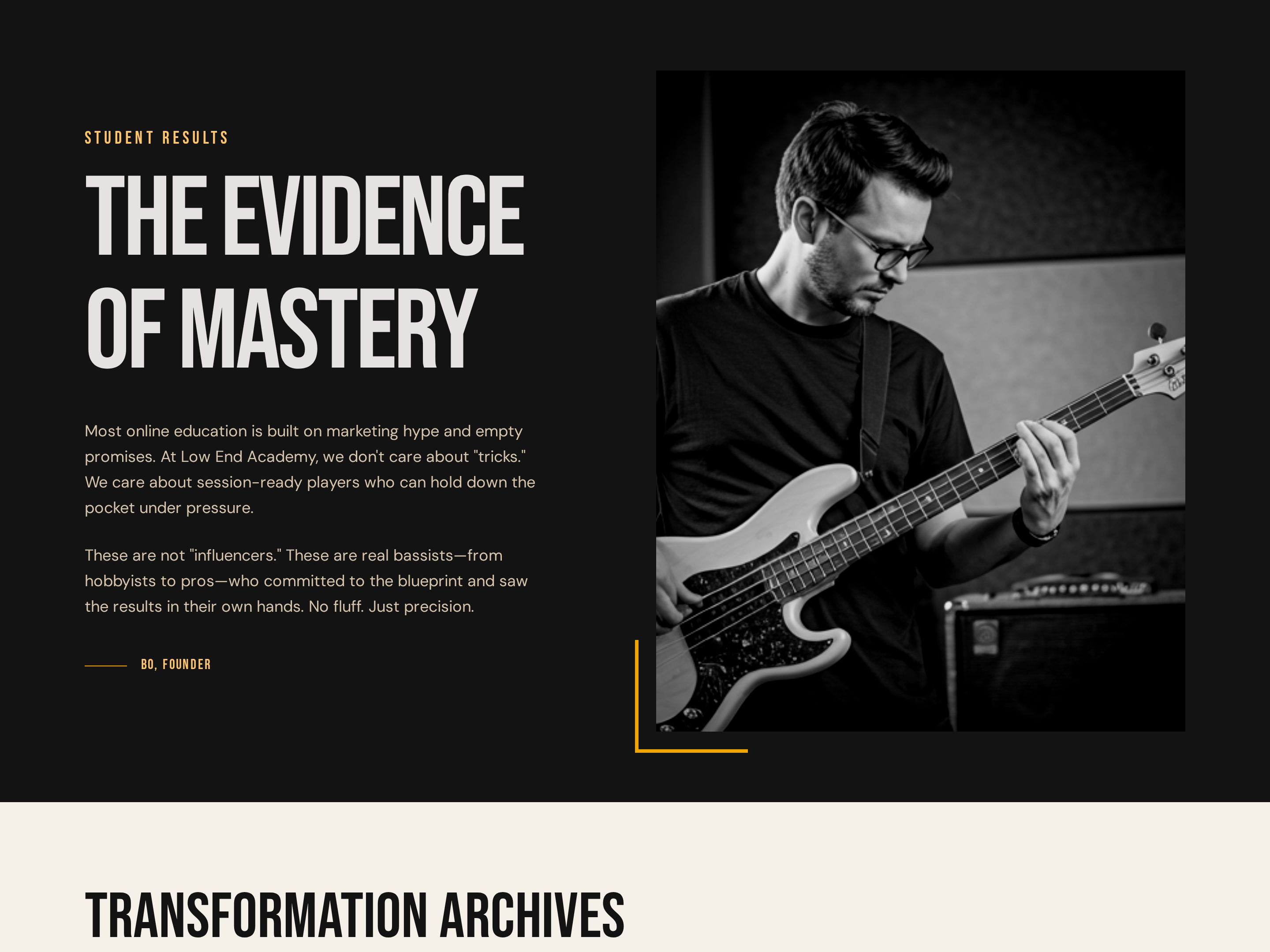 Dedicated Testimonials Page — Bold Dark-Mode Social Proof Layout preview