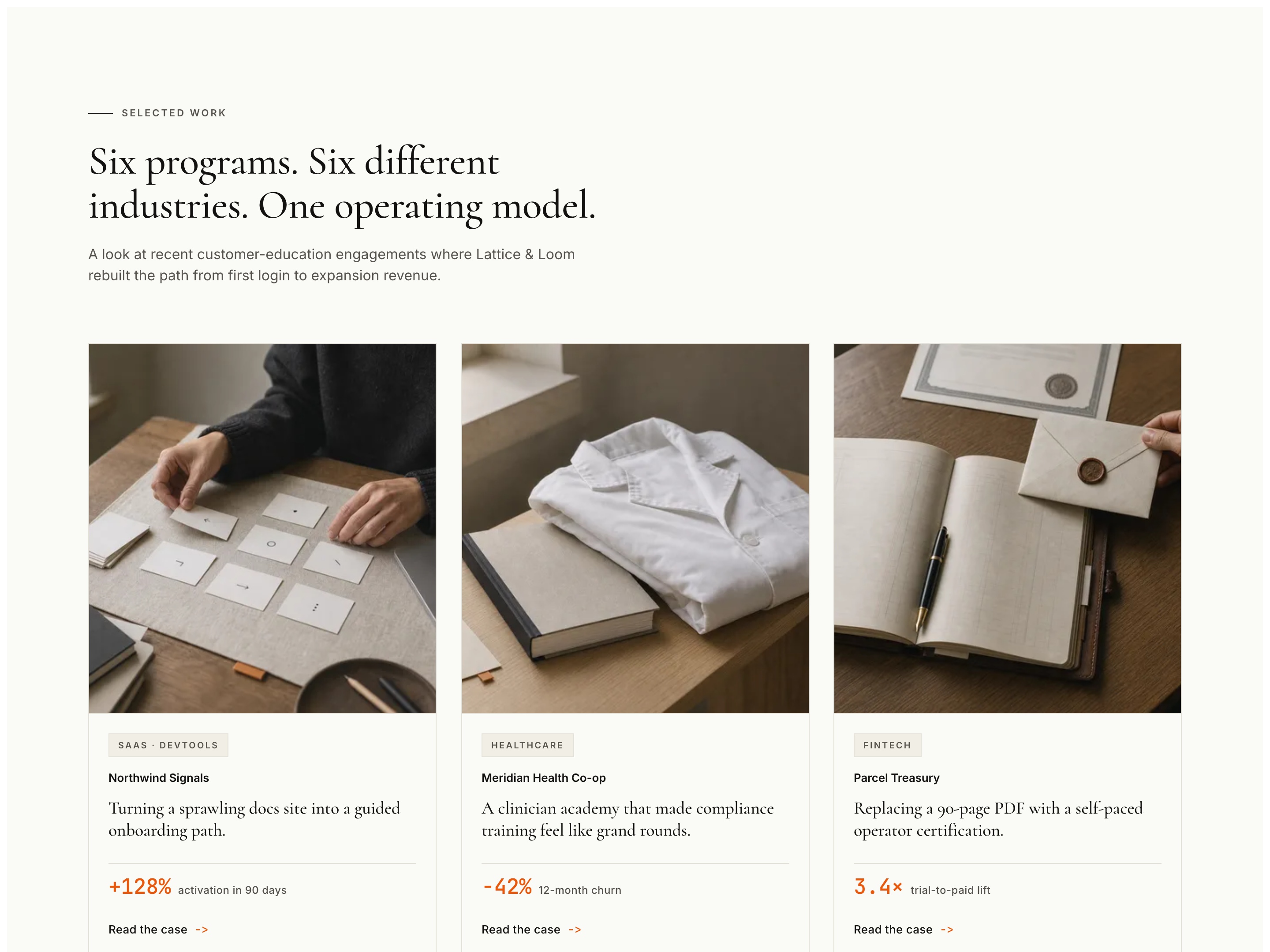 Case Study Preview Grid — Multi-Story Proof Gateway preview