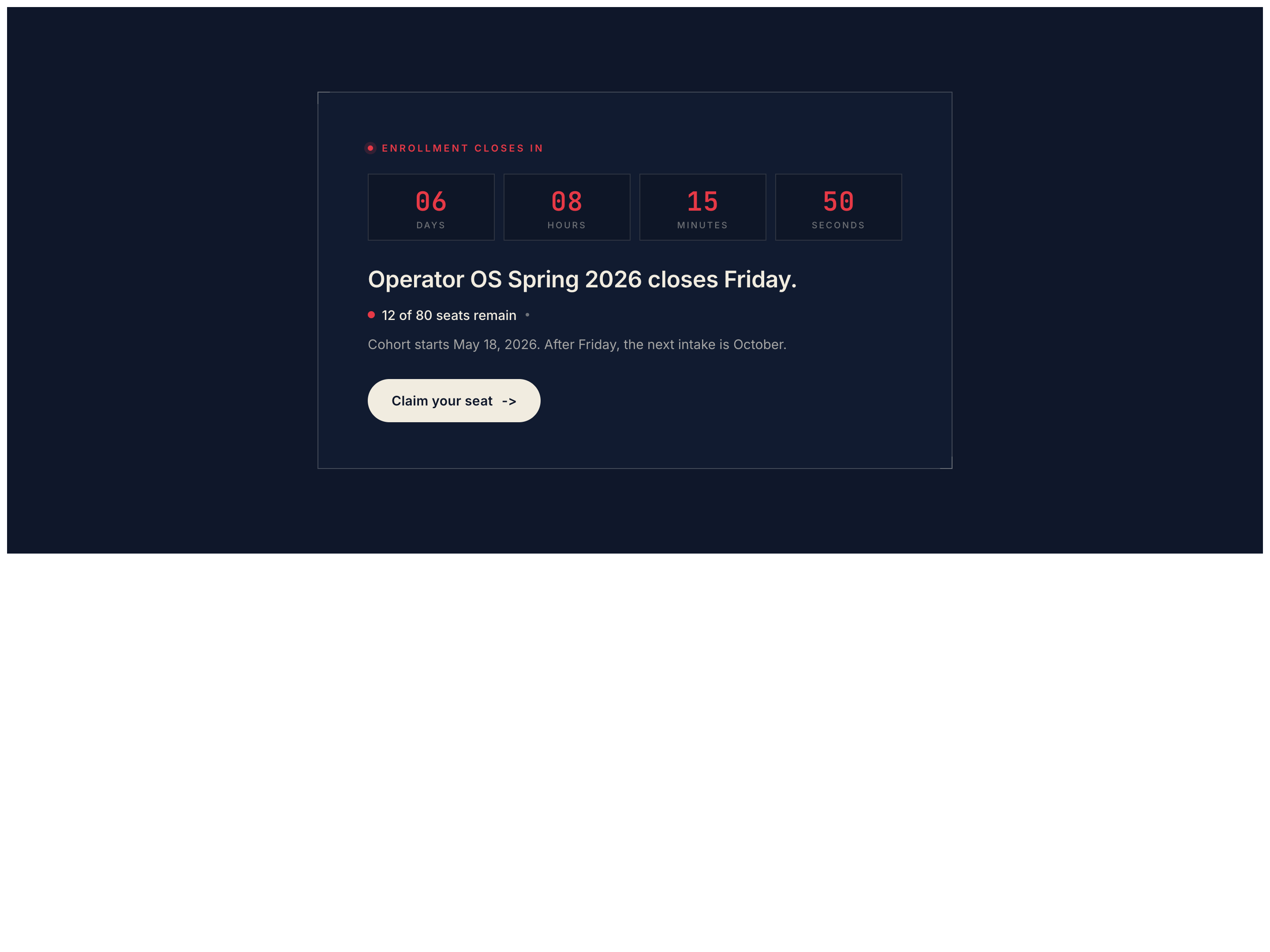 Urgency Deadline CTA — Scarcity-Reinforced Decision Block preview