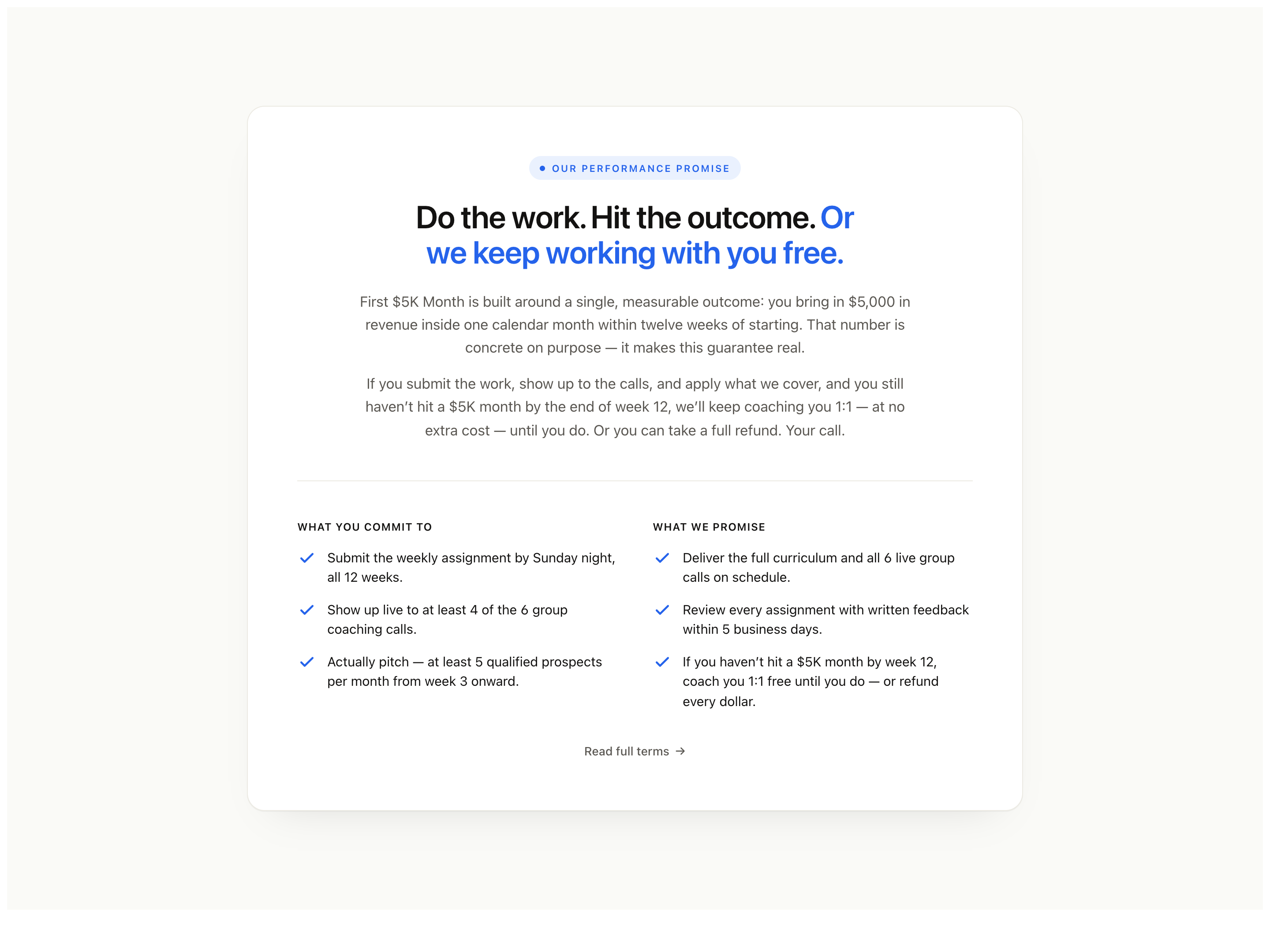 Completion-Performance Guarantee — Outcome-Conditional Variant preview