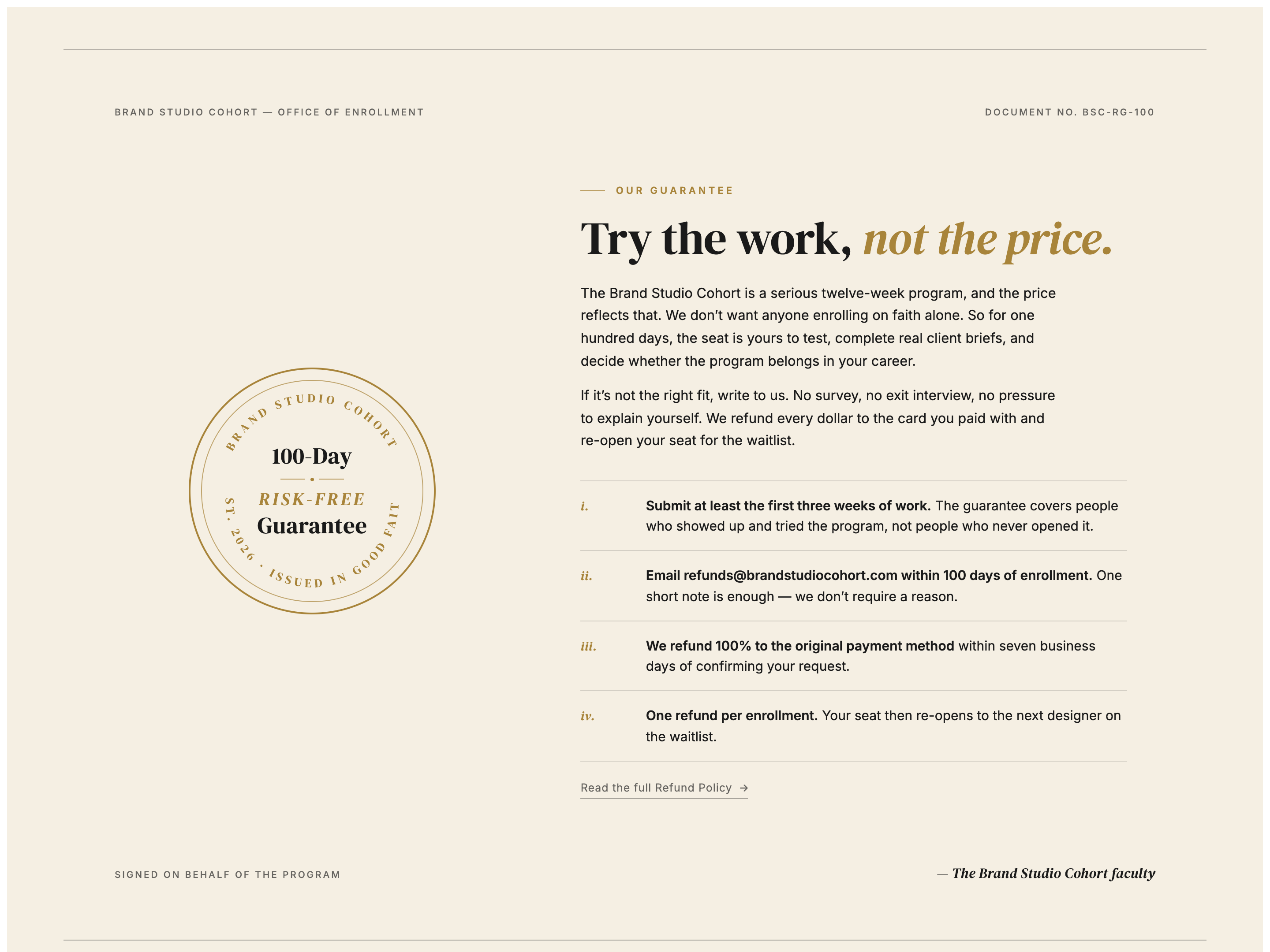 Money-Back Guarantee — Classic Refund Variant preview