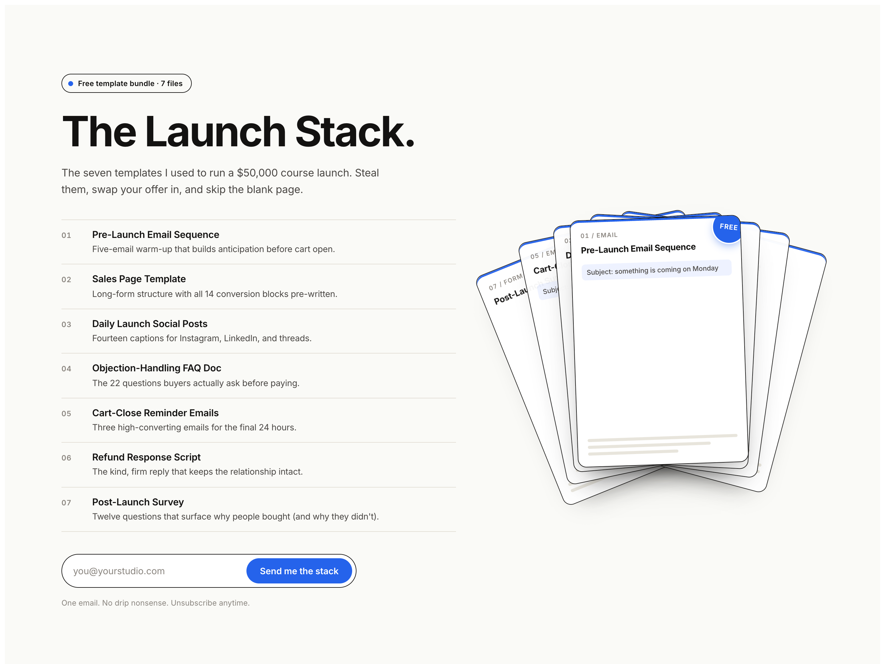Template Stack Opt-In — Curated Bundle Lead Magnet preview