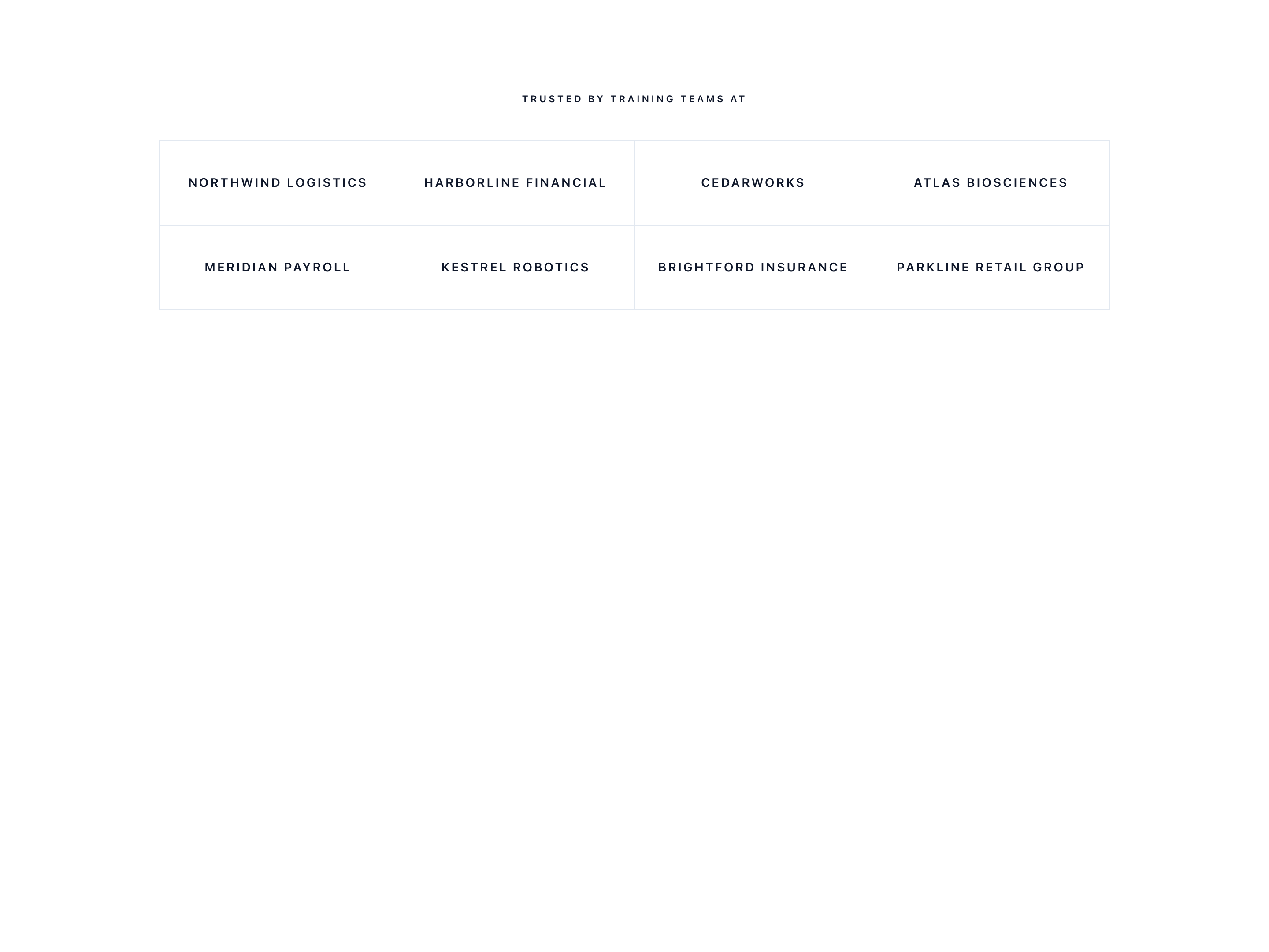 Static Logo Grid — Calm Customer Roster Band preview