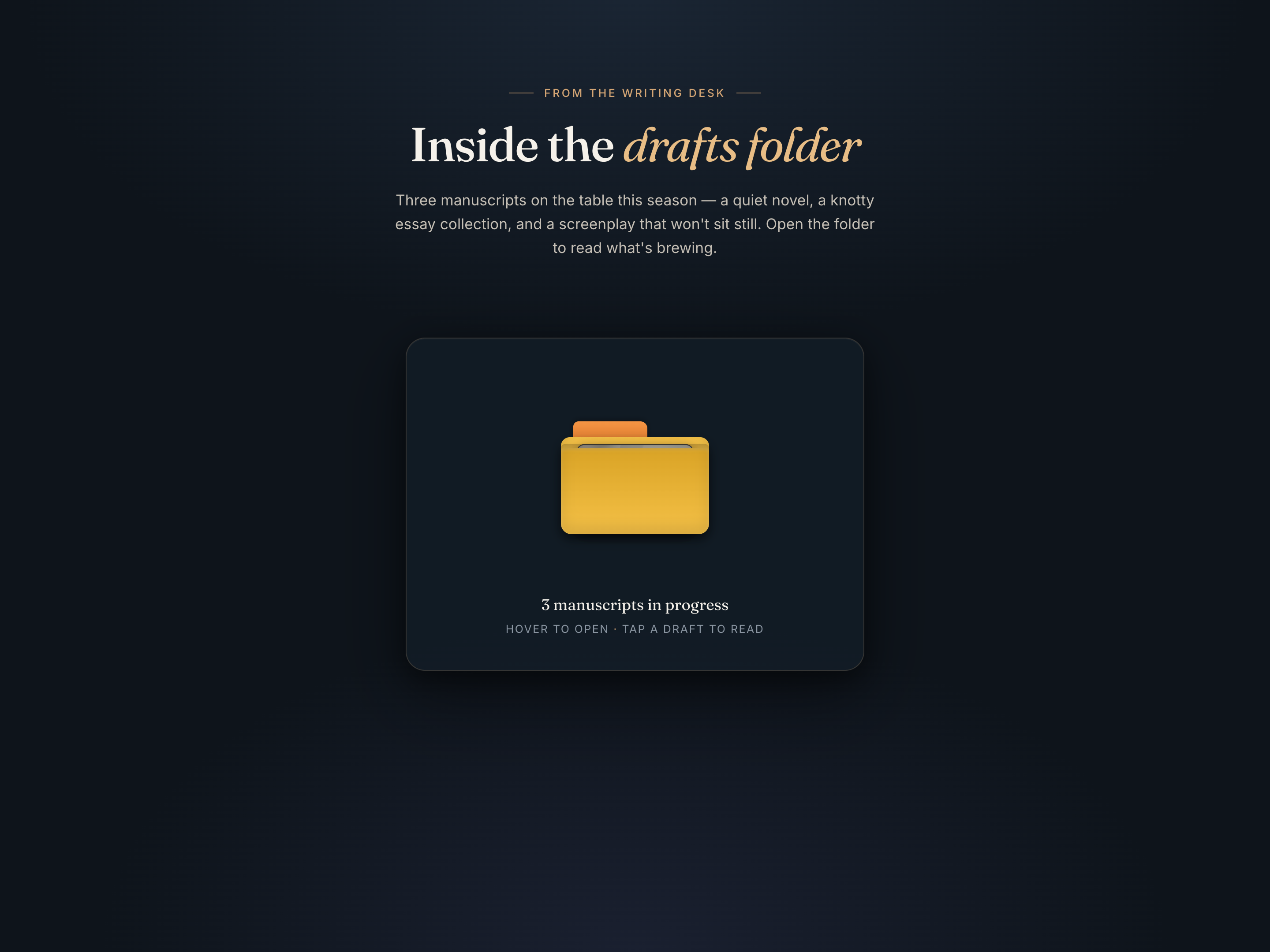3D Folder Reveal — Skeuomorphic Portfolio About Page preview