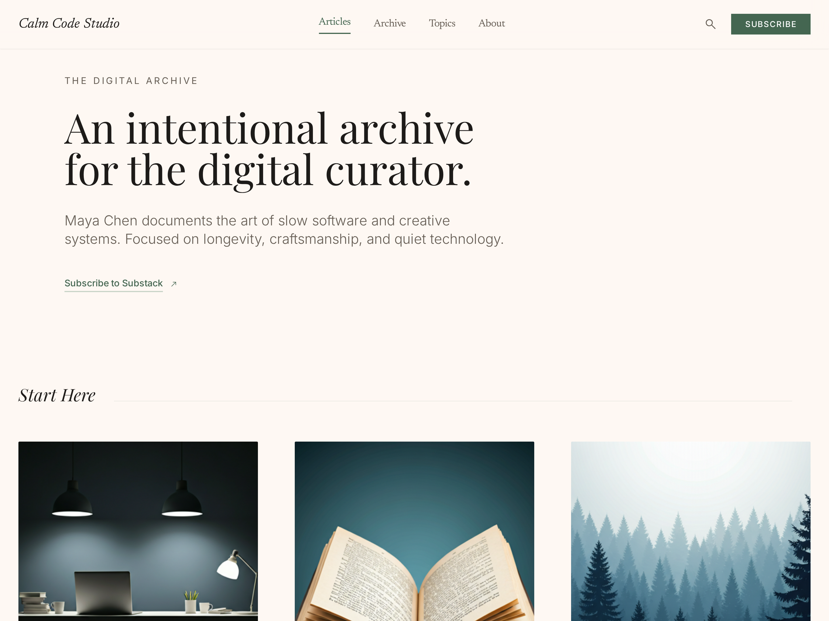 Editorial Blog Hub — Calm Card Grid Content Page preview