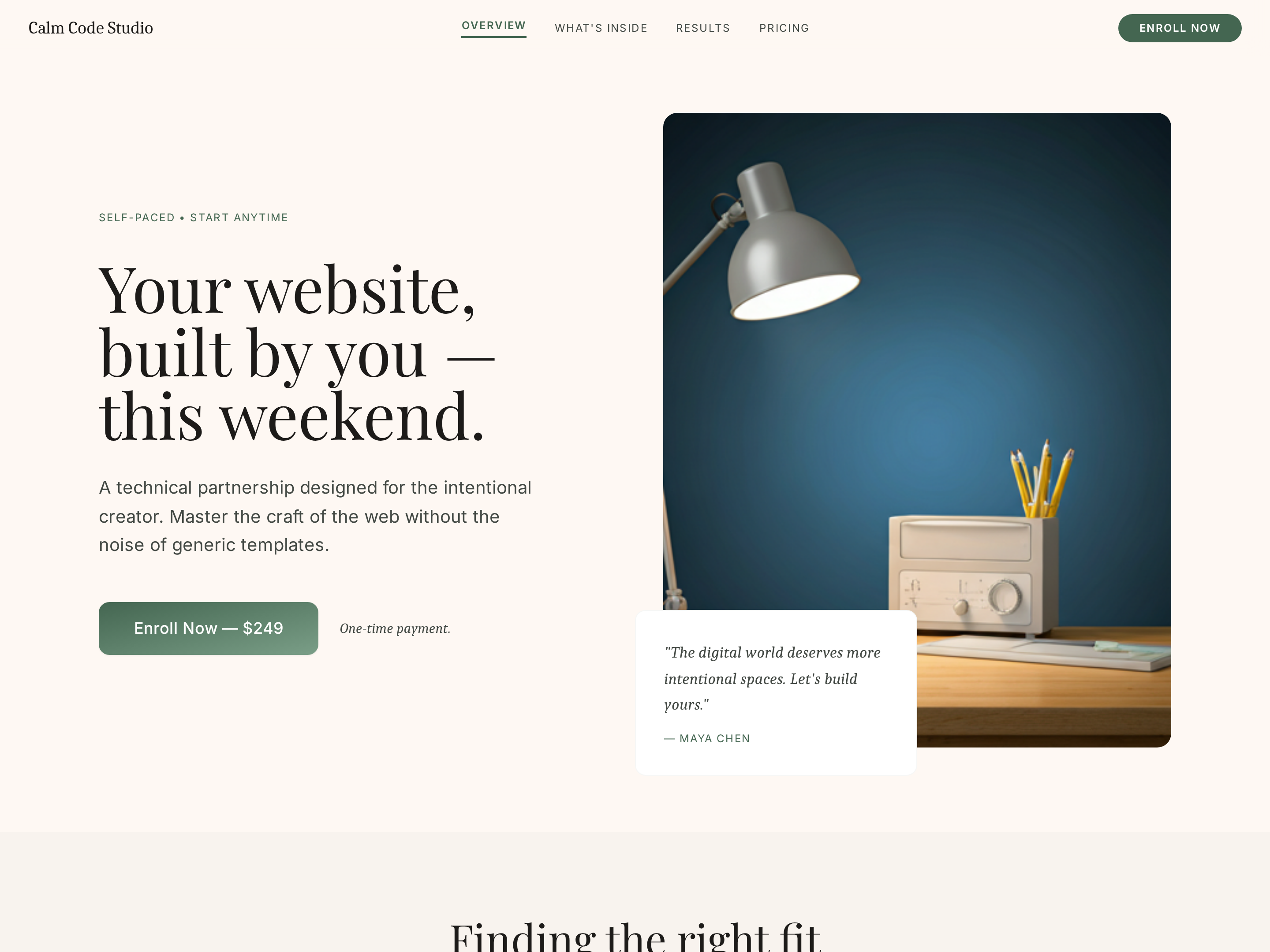 Intensive Workshop Sales Page — Editorial Weekend Course Layout preview
