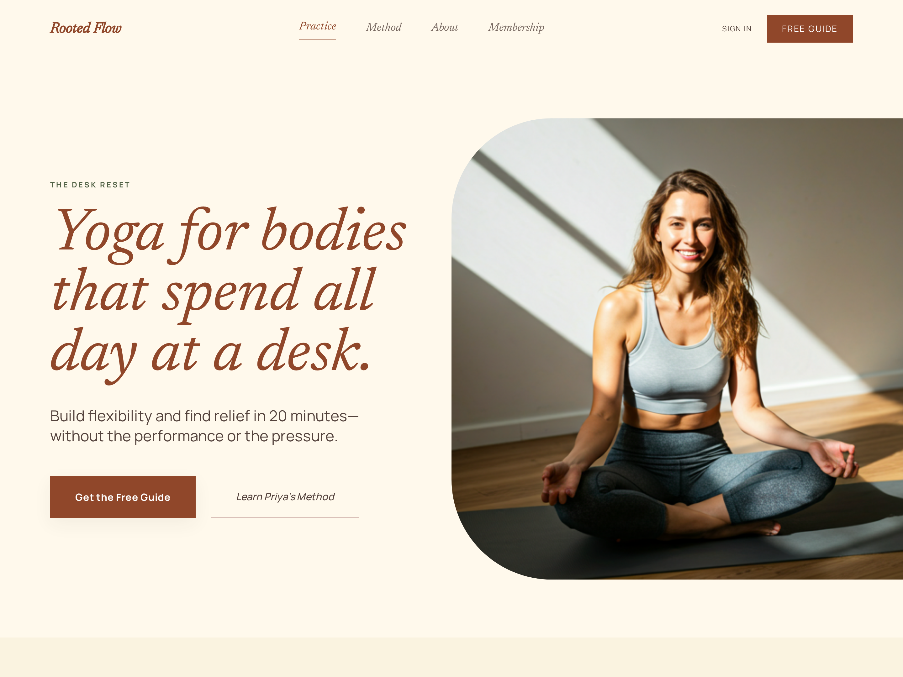 Wellness Homepage — Warm Earthy Light-Mode Variant preview