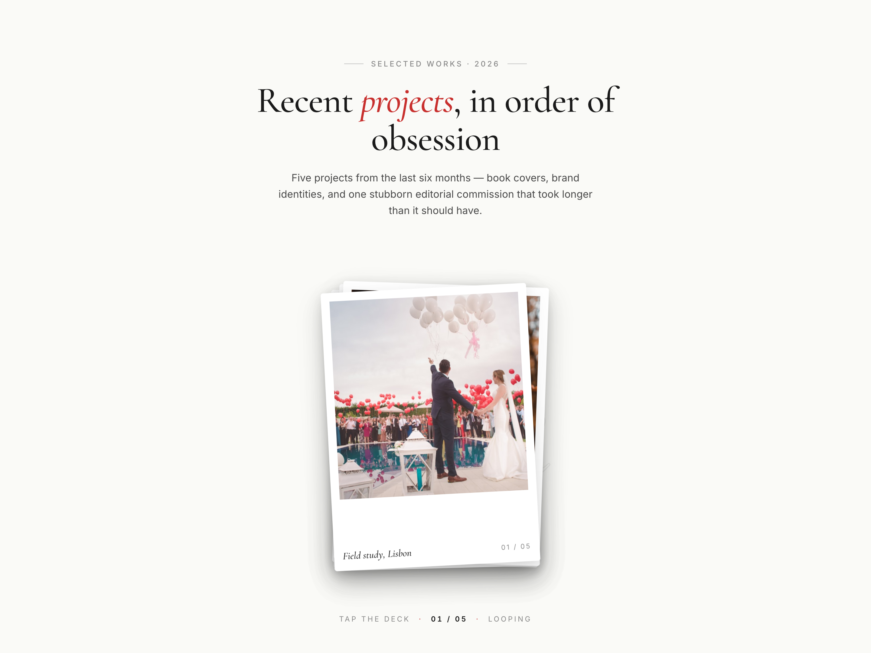 Polaroid Photo Deck — Tactile Portfolio Cycle preview