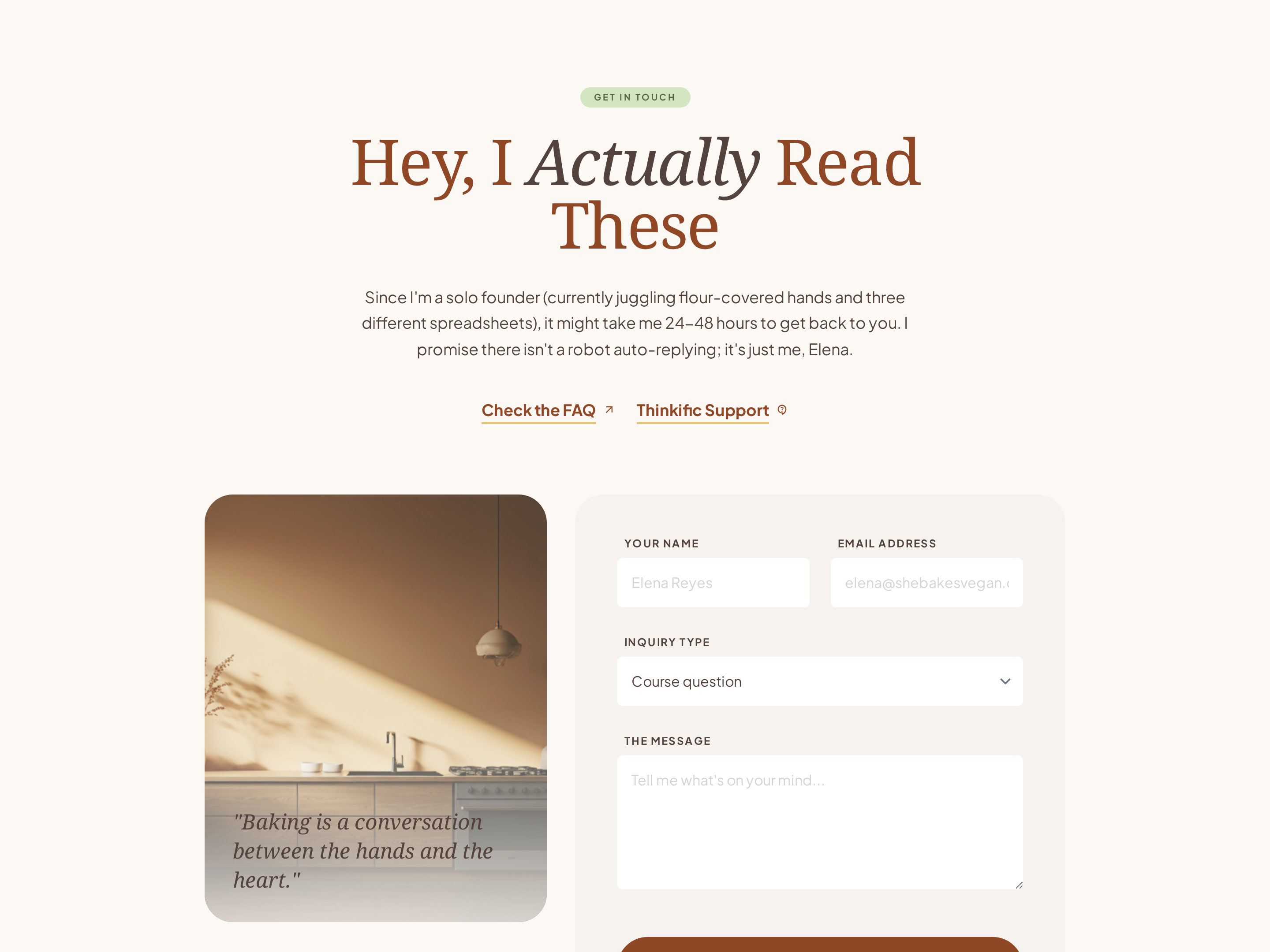 Brand Contact Page — Clean Single-Column Variant preview