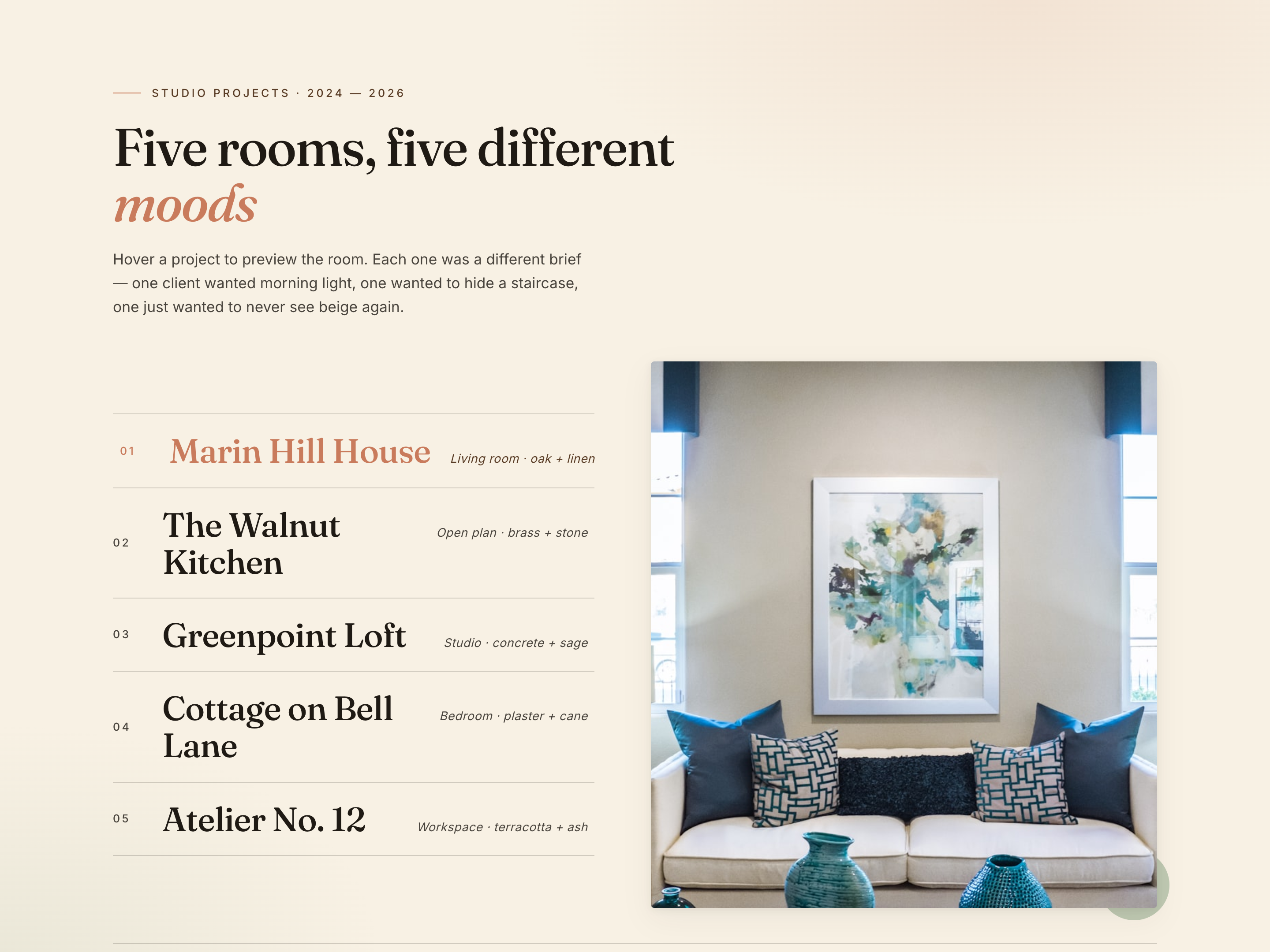Hover-Reveal Menu — Image-on-Word Portfolio Variant preview