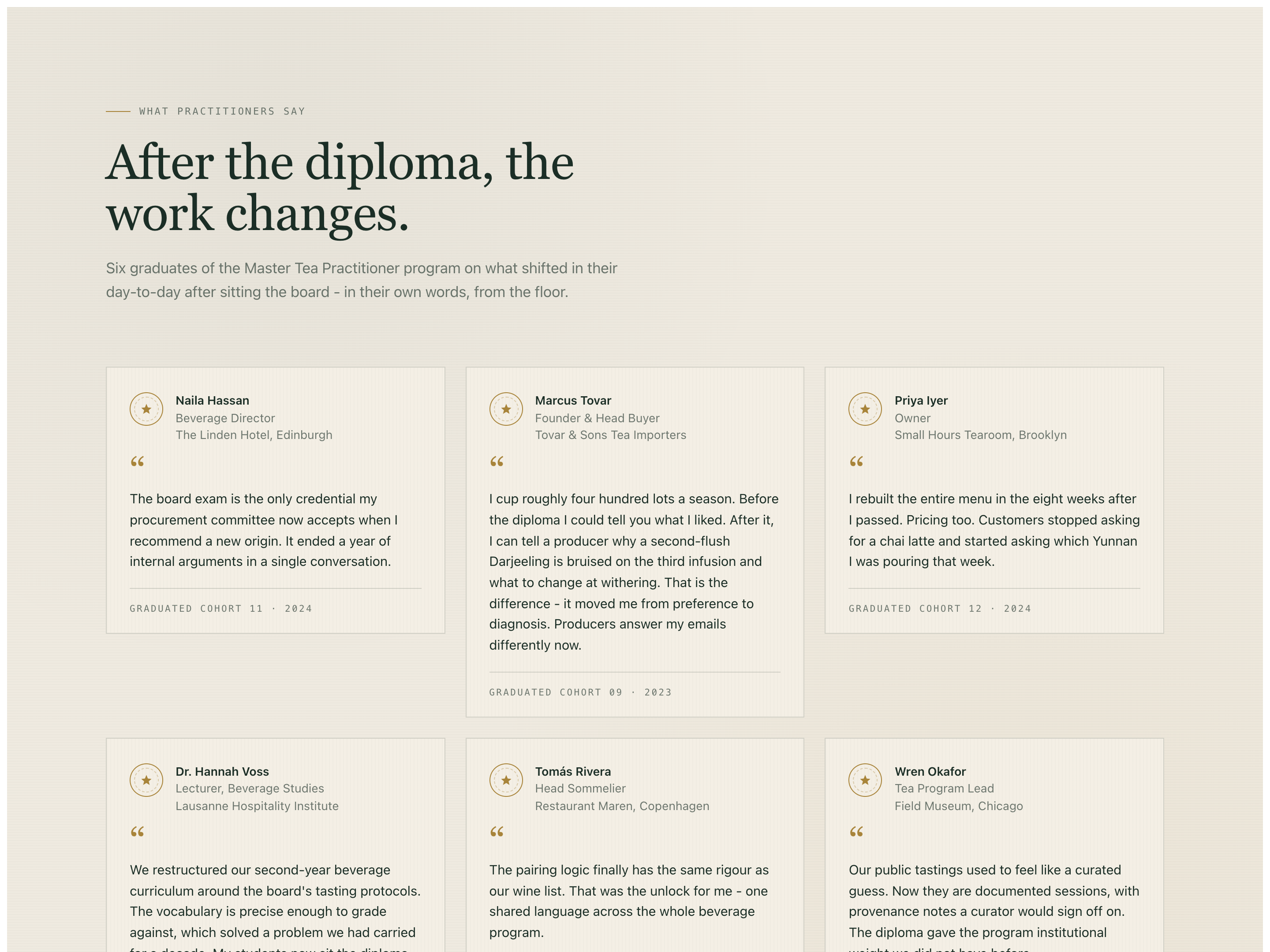 Proof Card Grid — Diploma Holder Cohort Block preview