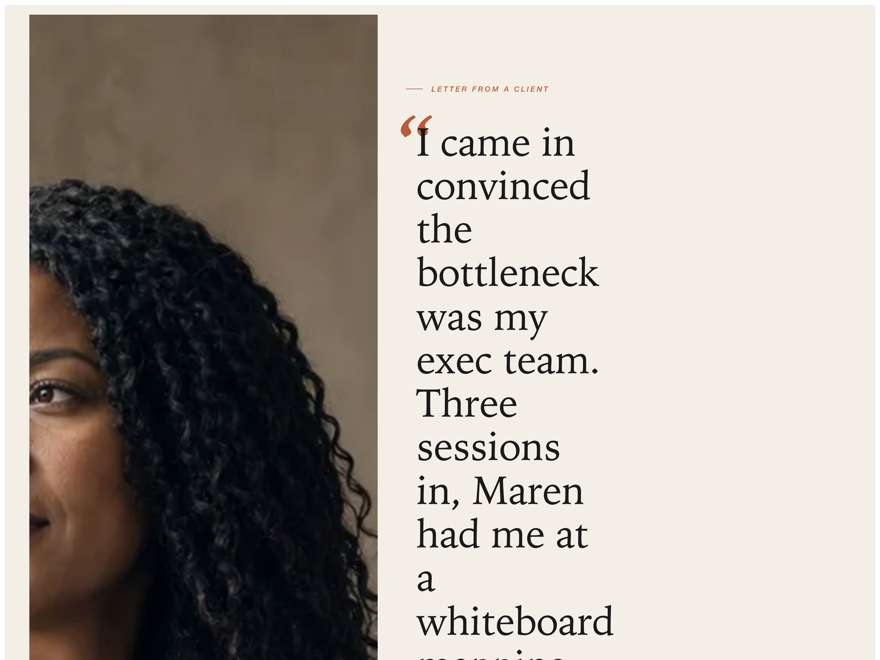 Spotlight Quote Portrait — Mid-Page Peer Trust Block preview