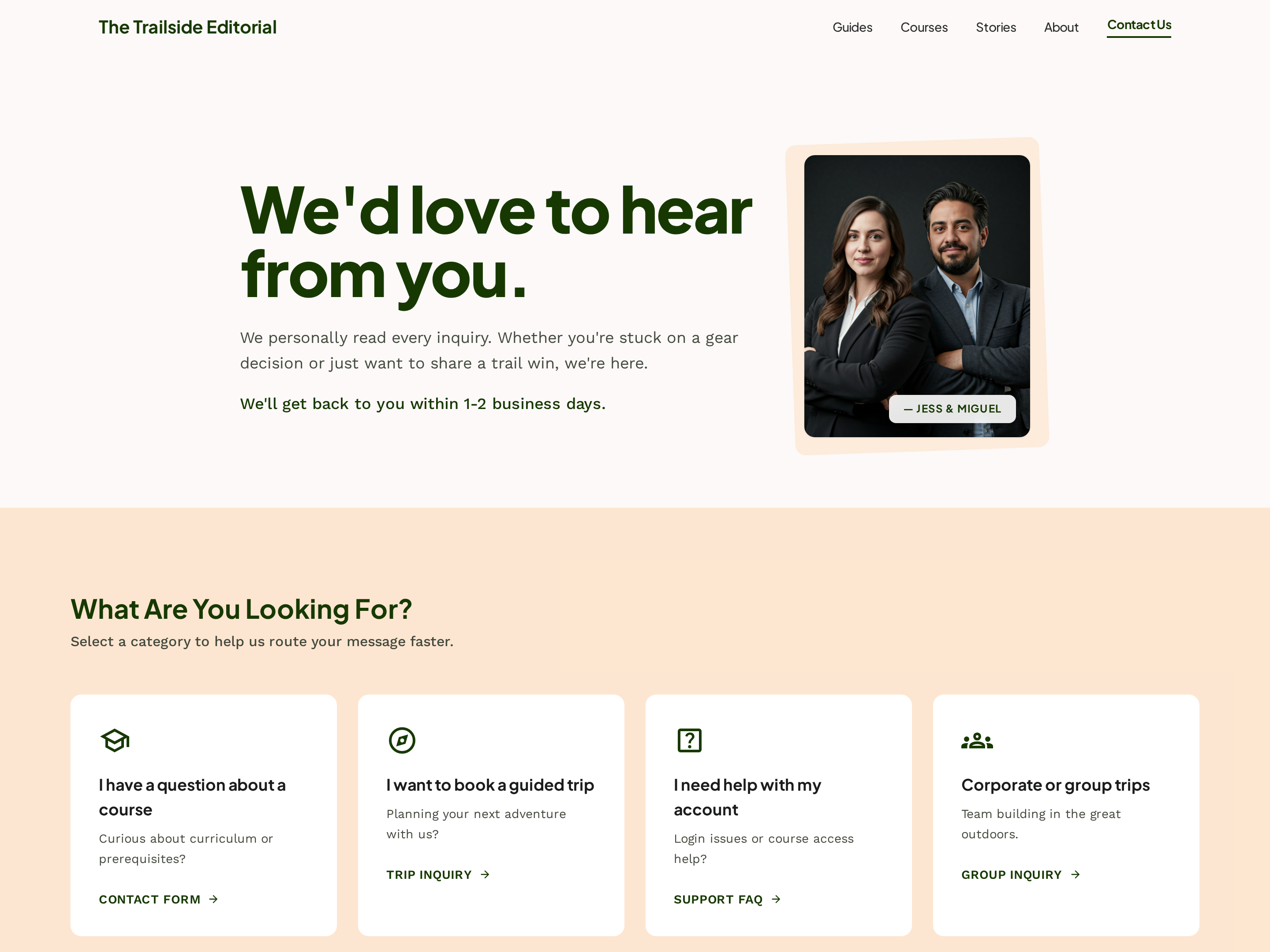 Branded Contact Page — Form-First Light Variant preview