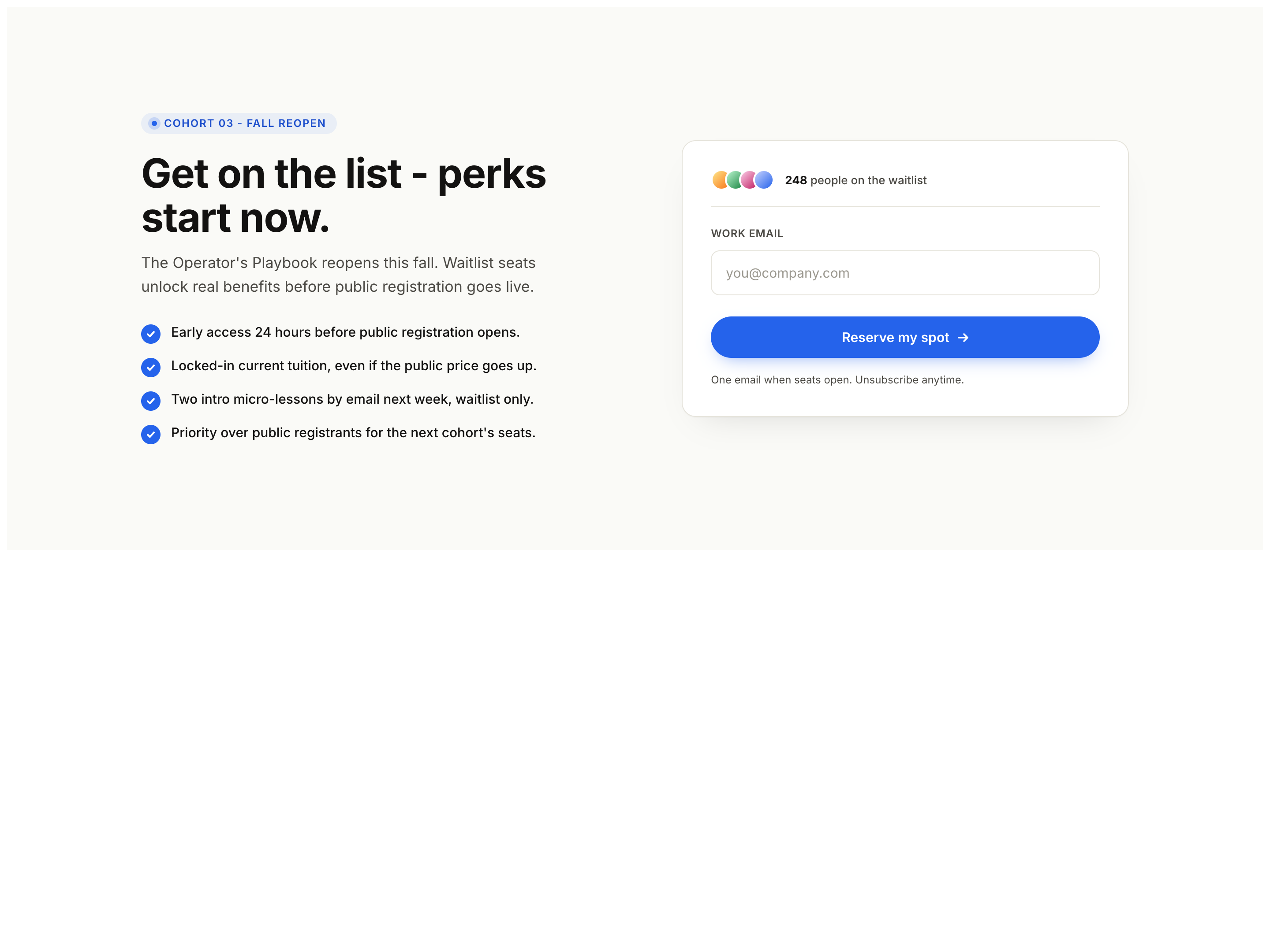 Waitlist With Priority Perks — Mid-Page Conversion Module preview